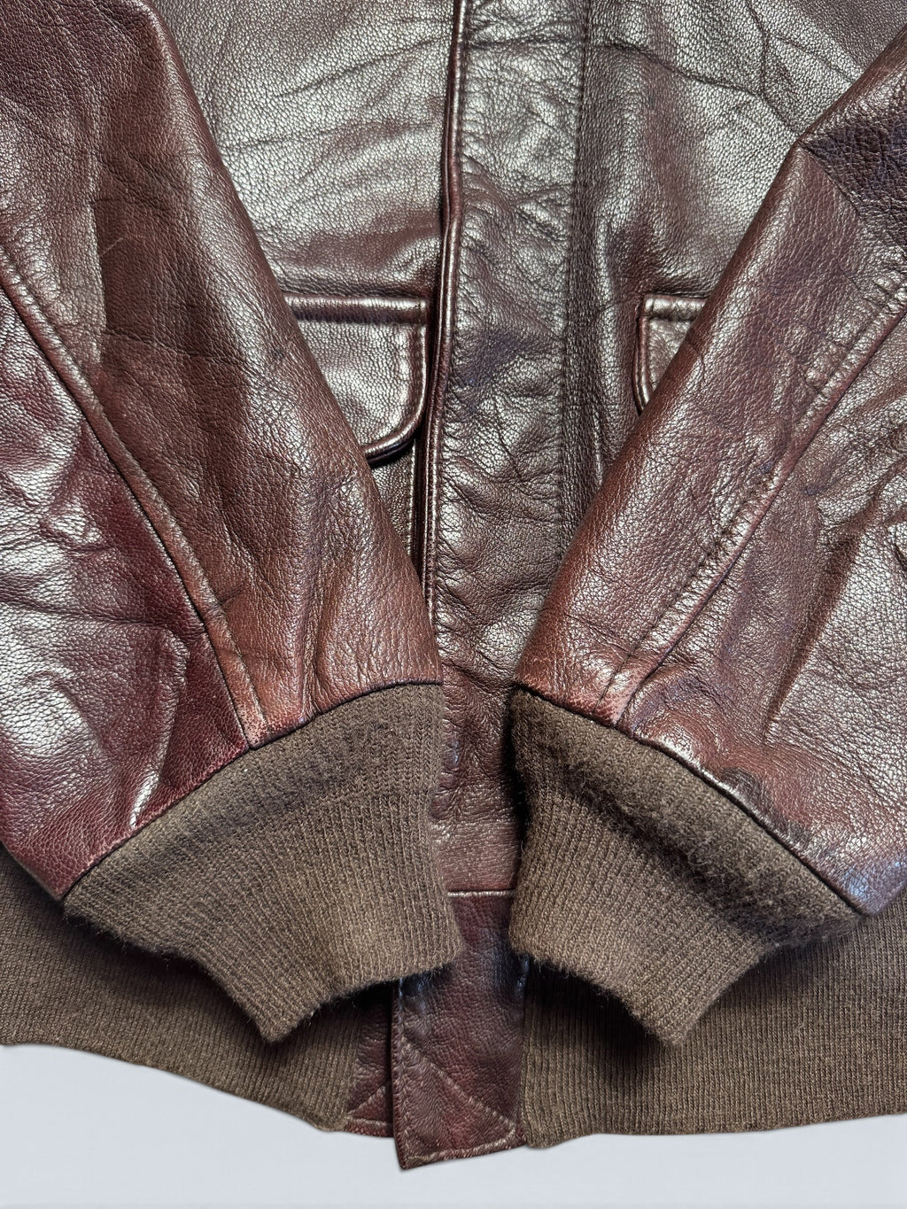Jacket cuir goatskin flight A-2 Avirex made in USA usaf brown 70’s- 42 (L)