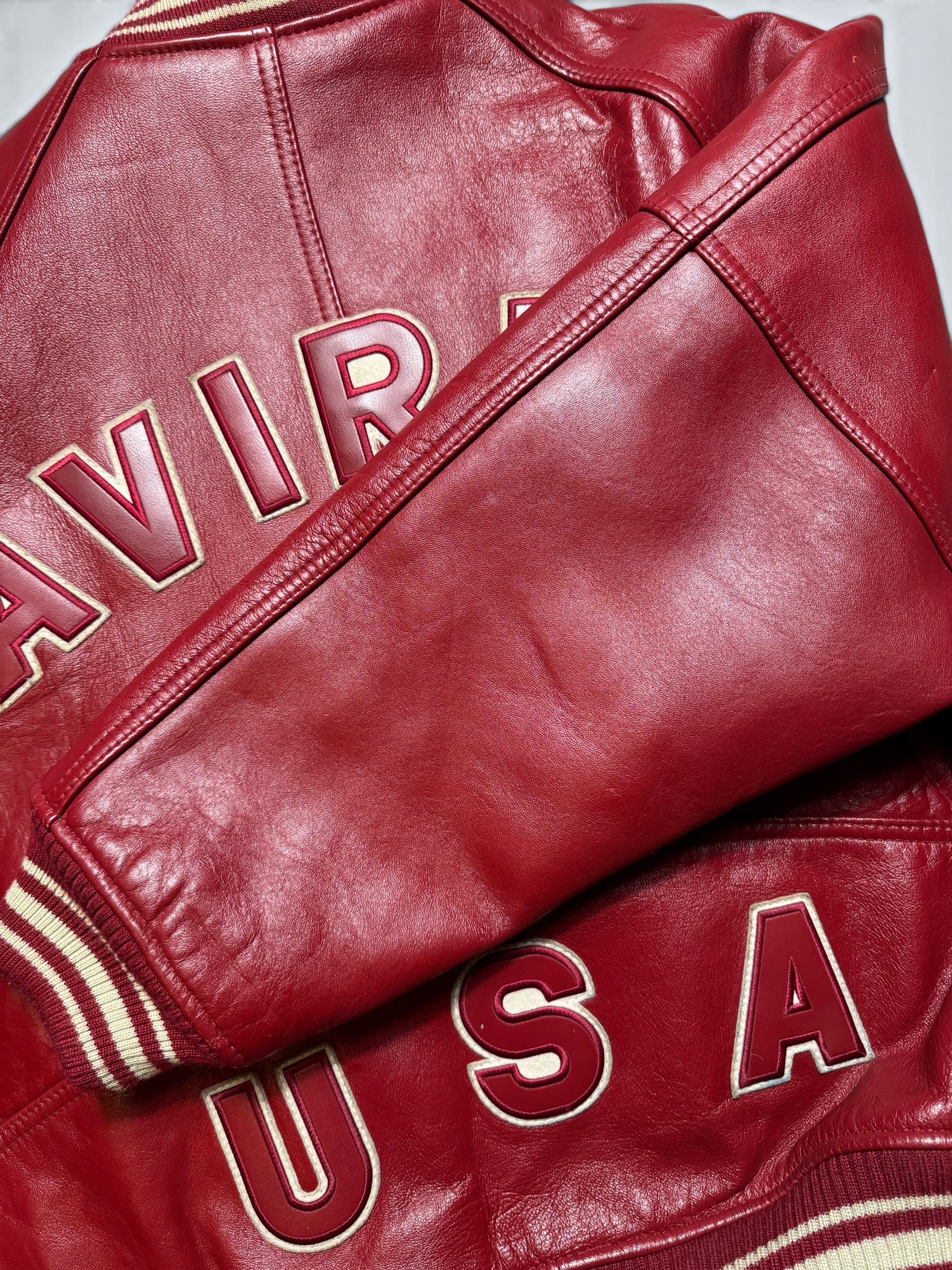 Jacket leather varsity sport Avirex ltd usa Japan exclusive red vintage 00’s - M