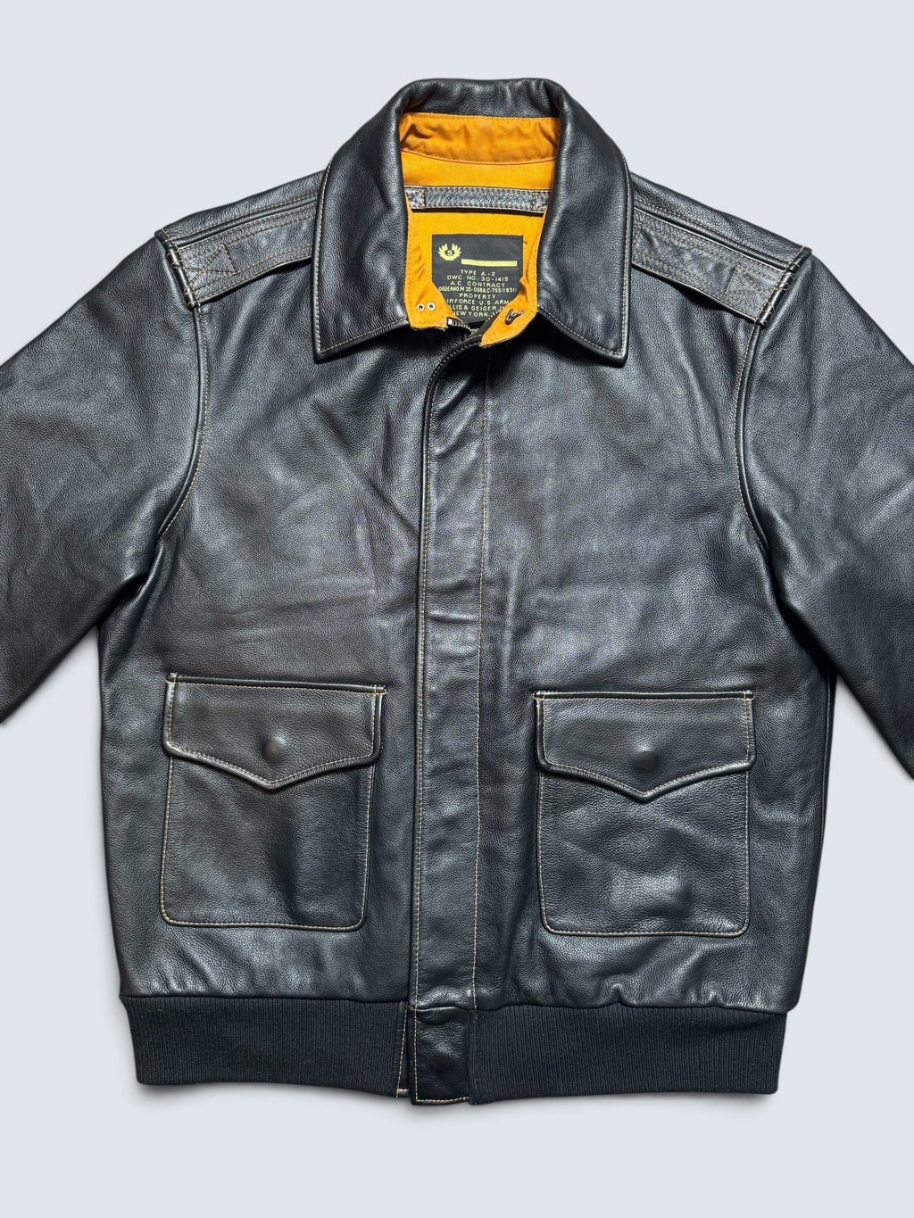 Jacket cuir cowhide flight A-2 Willis & Geiger usaf black 00's - M/L