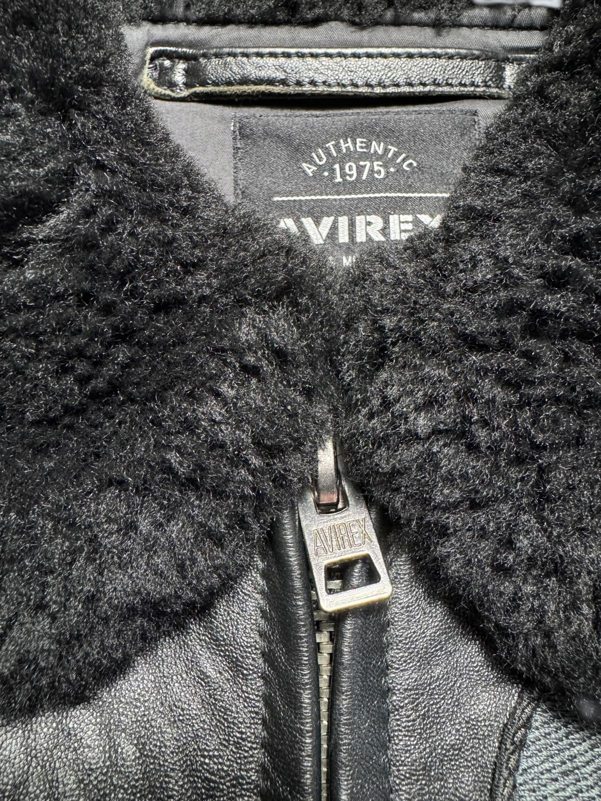 Jacket cuir cowhide flight G-1 Avirex Japan exclusive Top Gun usn full patch black - M/L