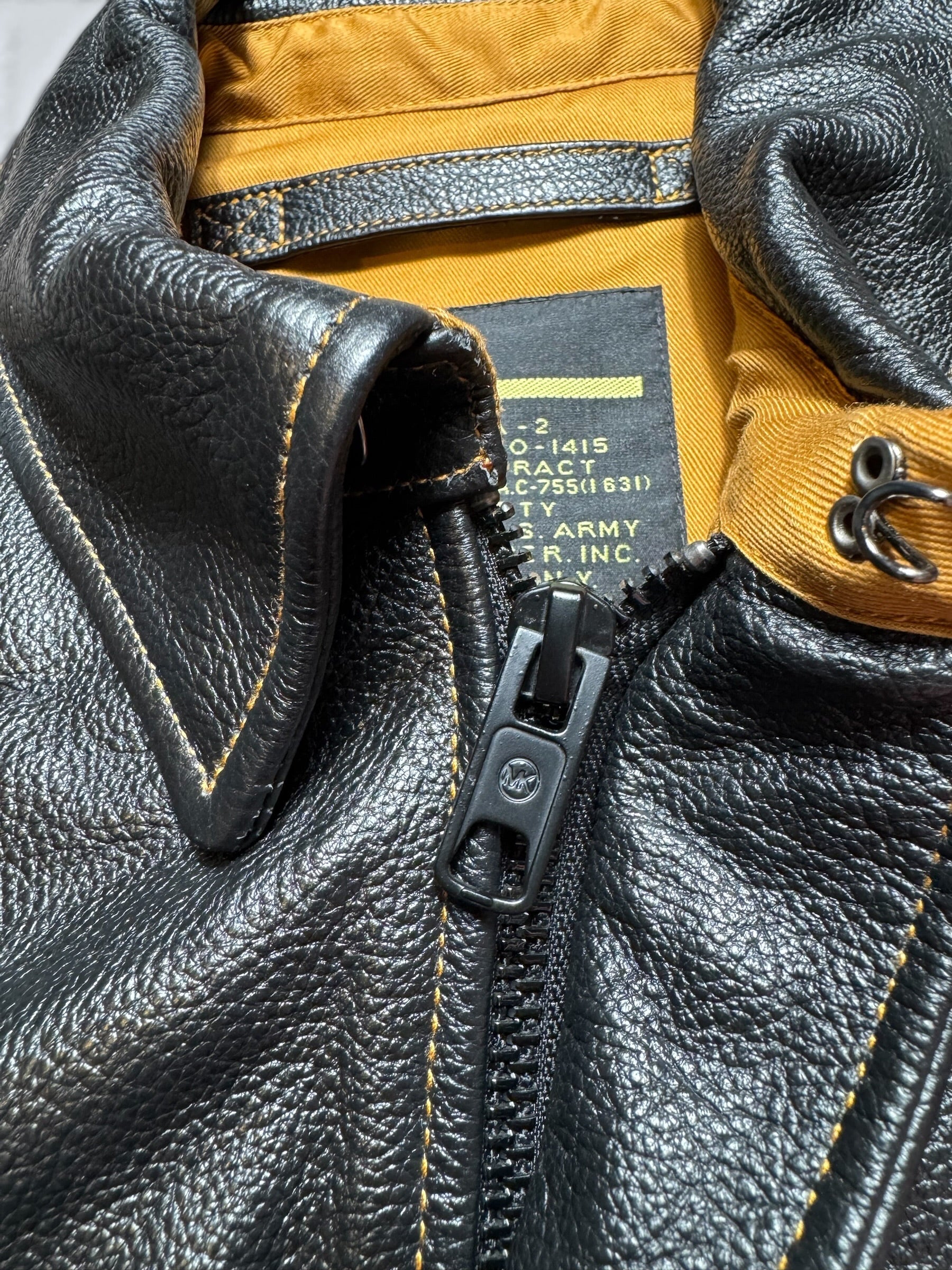 Jacket cuir bomber flight A-2 Willis & Geiger usaf black 00's - L