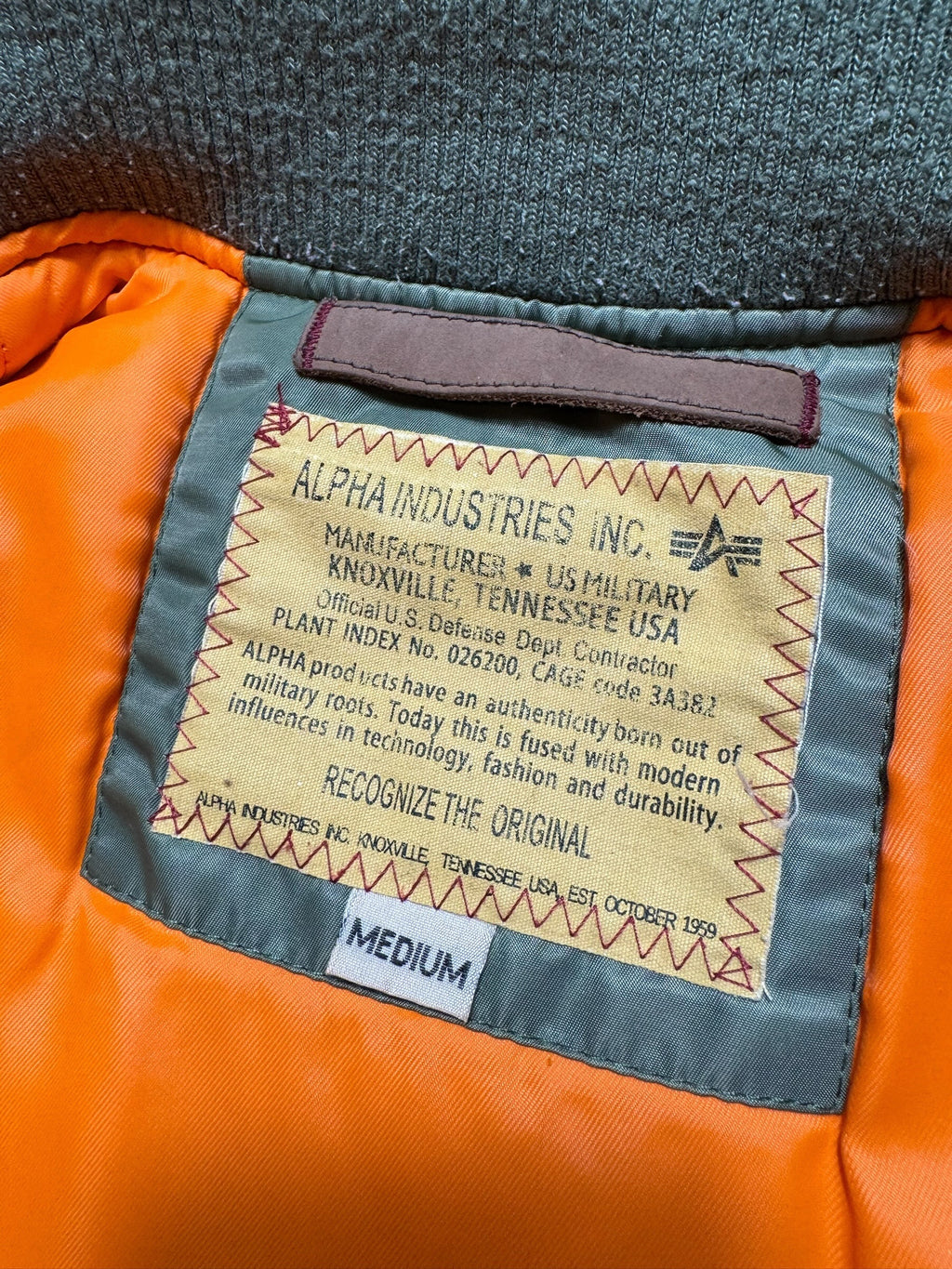 Jacket nylon bomber flight Ma-1 Alpha Industries usaf sage green - M