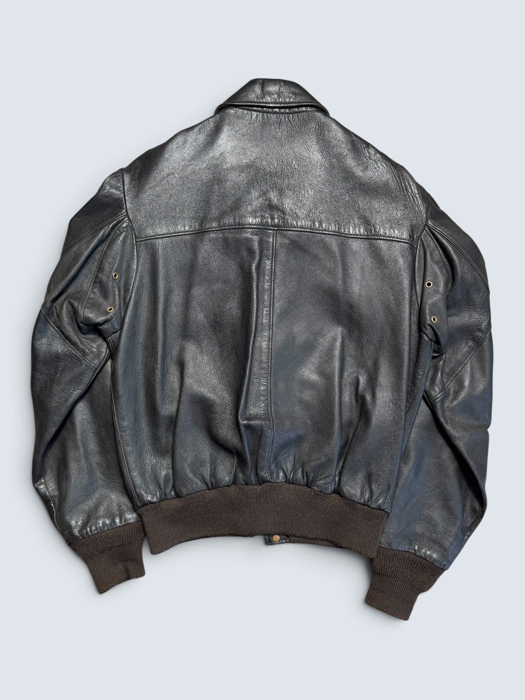 Jacket cuir cowhide flight A-2 Schott made in USA usaf black & brown 80’s - 40 (M)