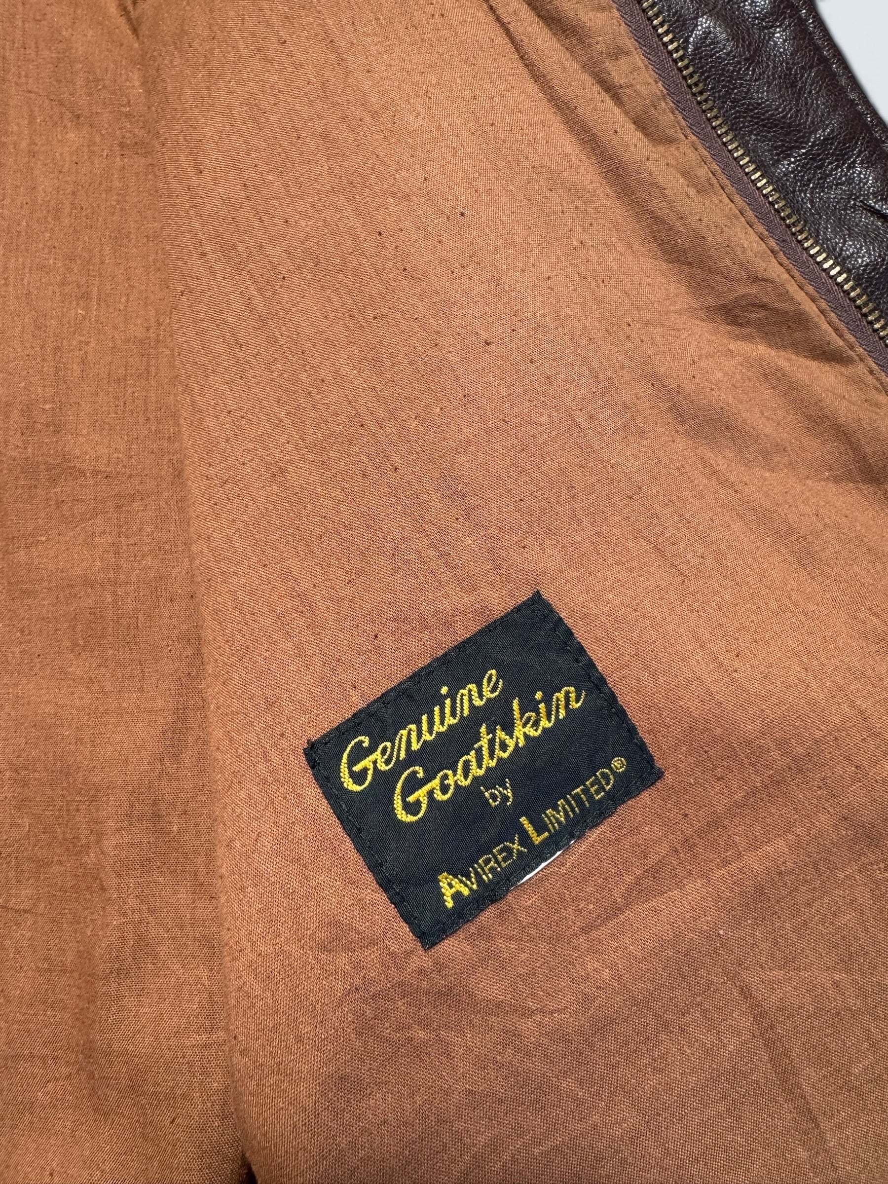 Jacket cuir goatskin flight A-2 Avirex made in USA usaf brown 70’s- 42 (L)