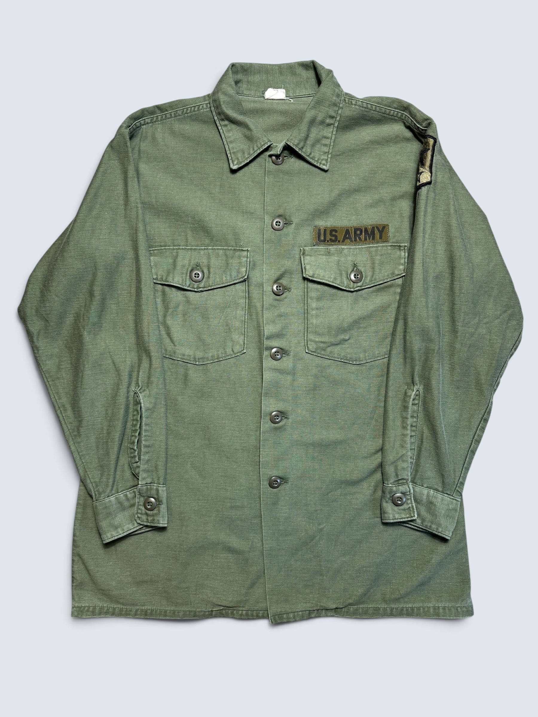 Jacket army Fatigue Shirt OG-107 cotton sateen U & W Industries 72nd Infantry Vietnam 1970 - M