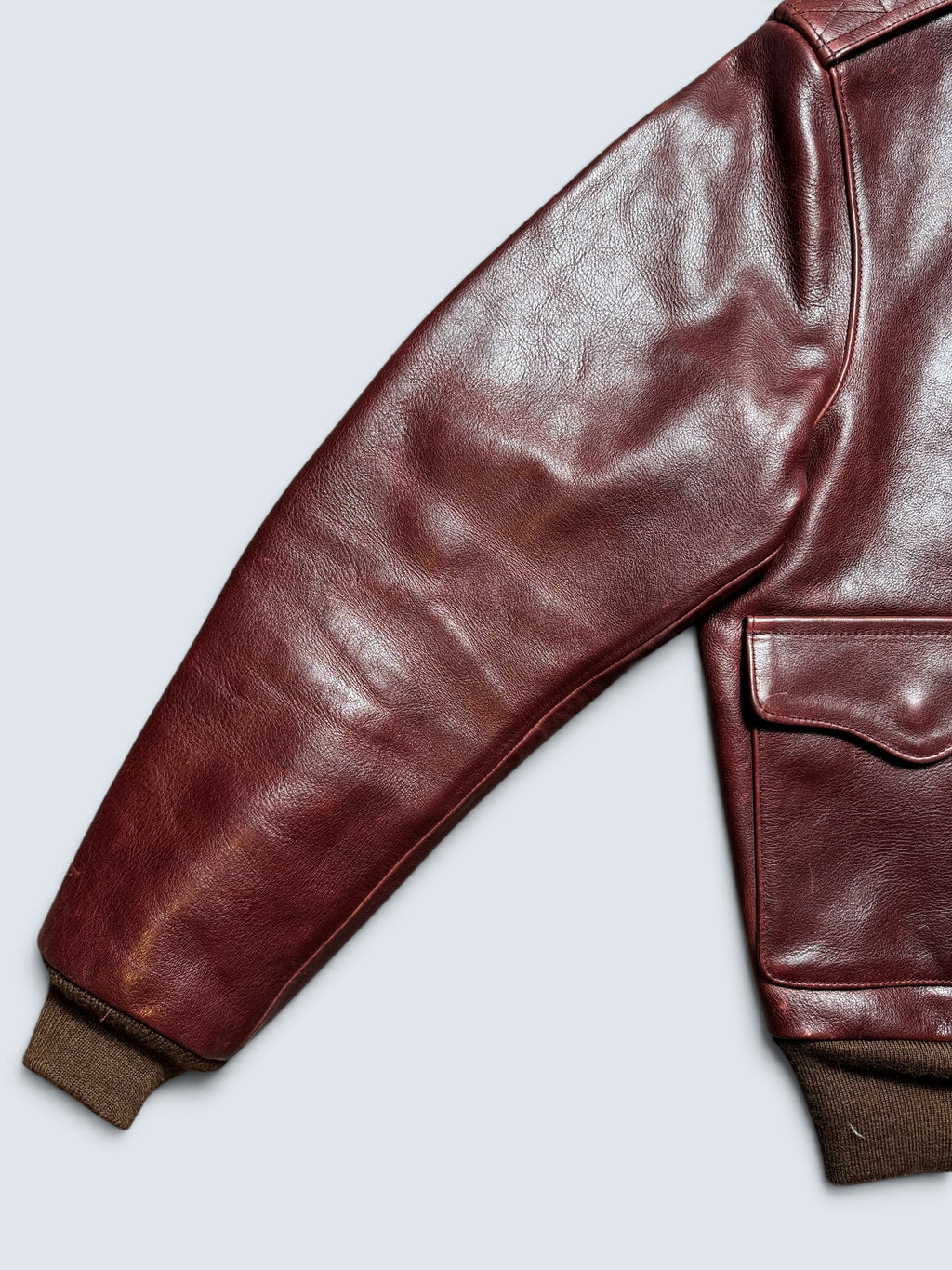 Jacket cuir cowhide bomber flight A-2 Cidu Leathers Clo. patch Catch-22 usaf brown - 40 (S/M)