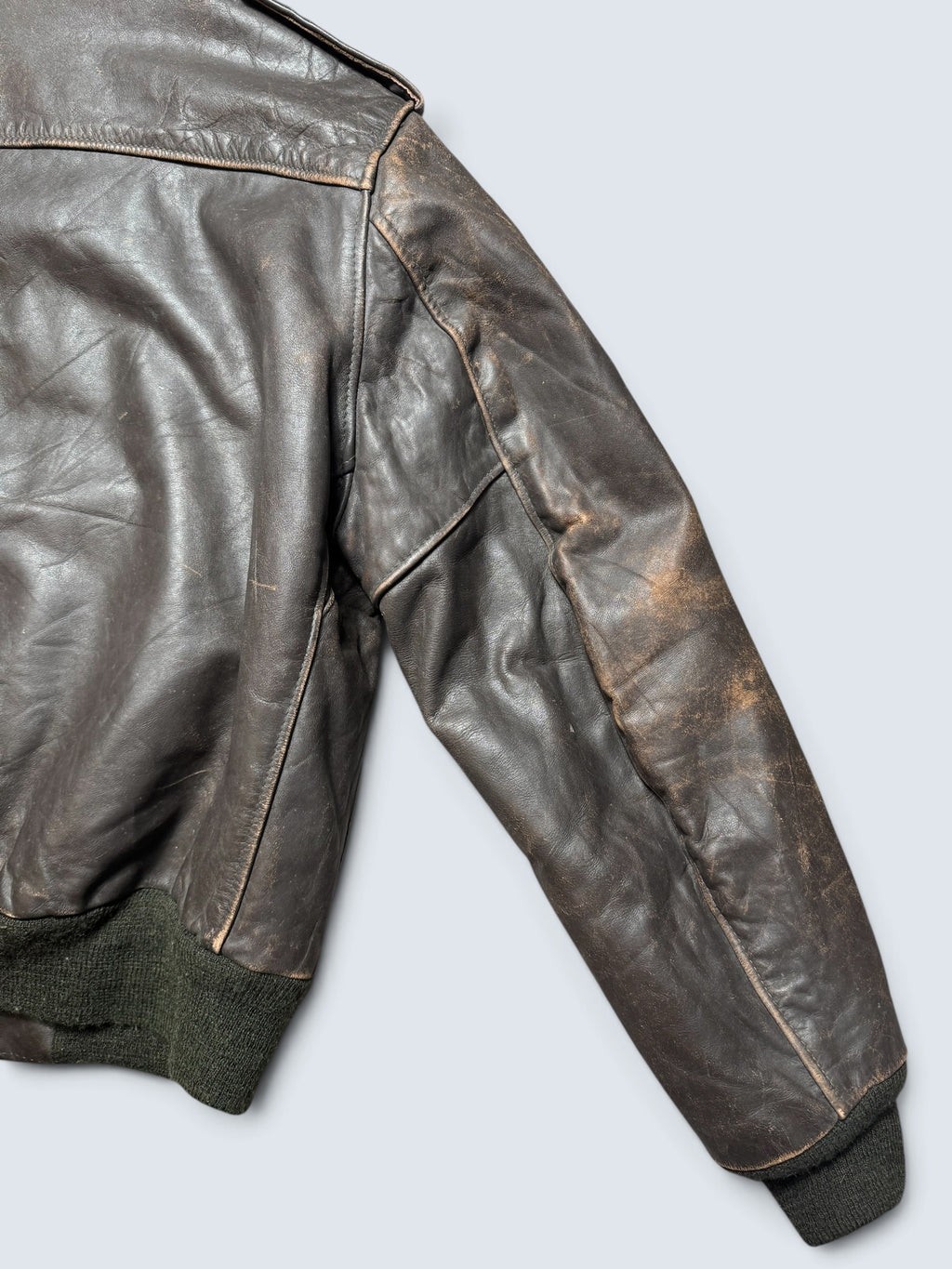 Jacket cuir cowhide flight bomber Schott NYC 674MS made in USA brown early 70’s - 42 (M)