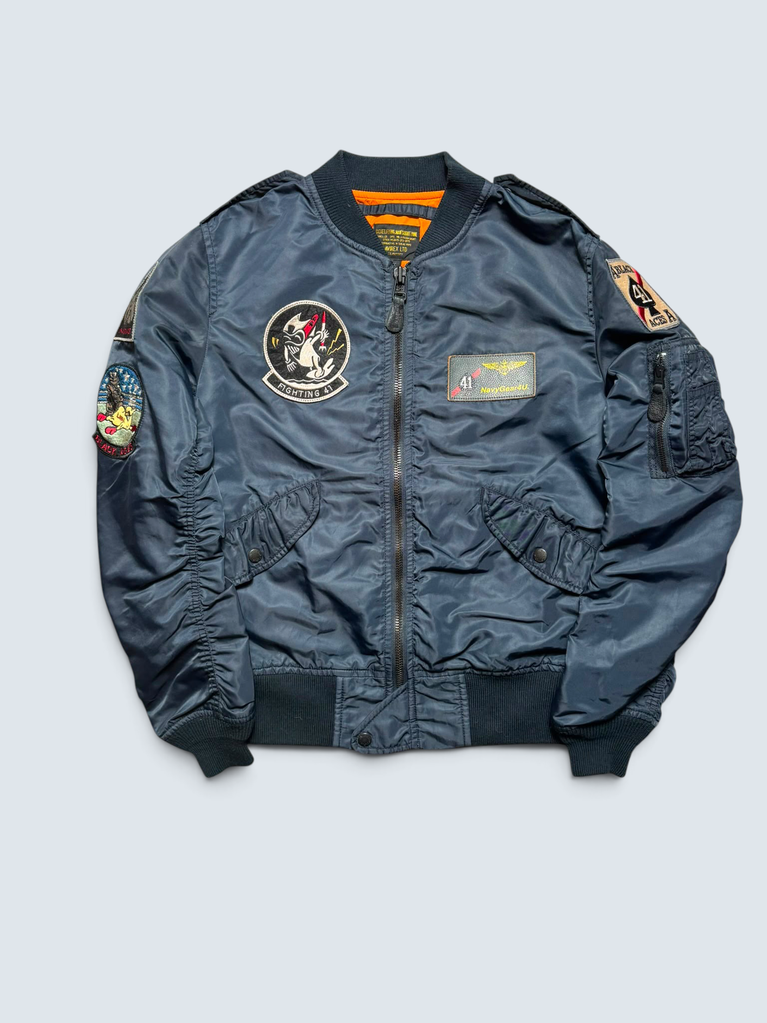 Jacket bomber flight L-2b Avirex ltd Japan exclusive top gun usaf full patch navy 00’s - S/M