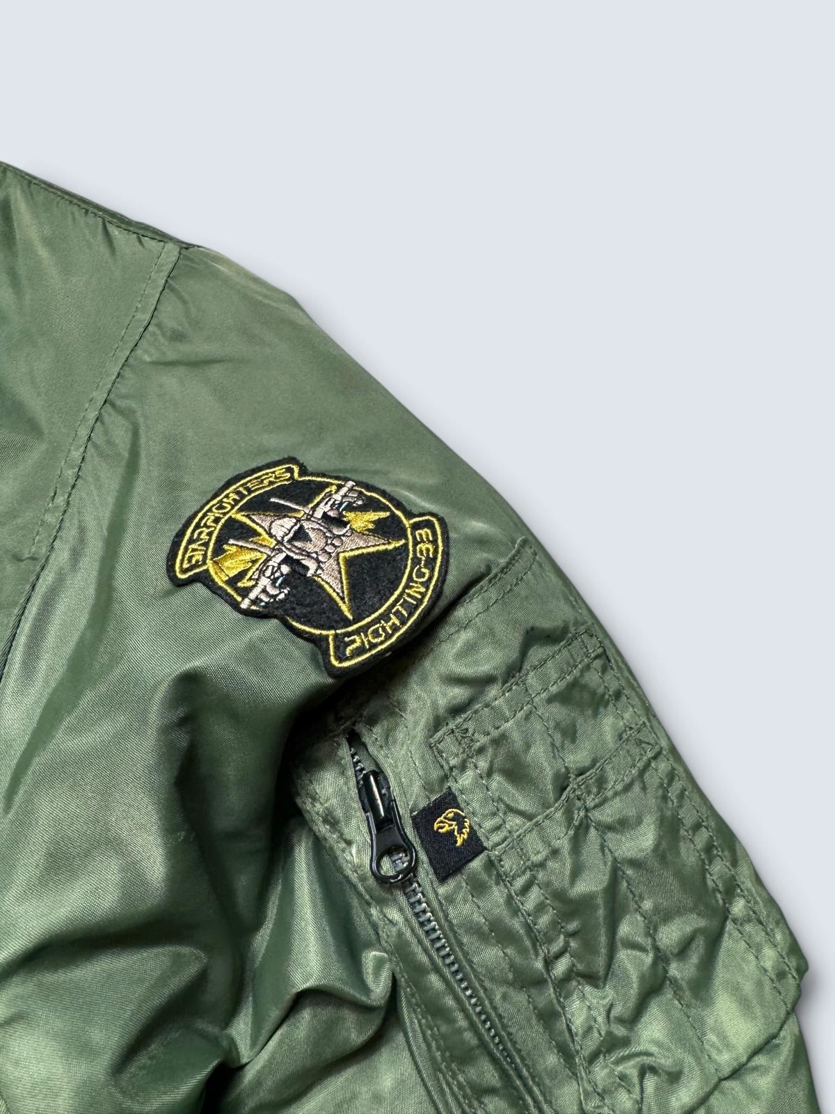 Jacket bomber flight CWU-45P Wilker Industries full patch kaki vintage 00’s - L