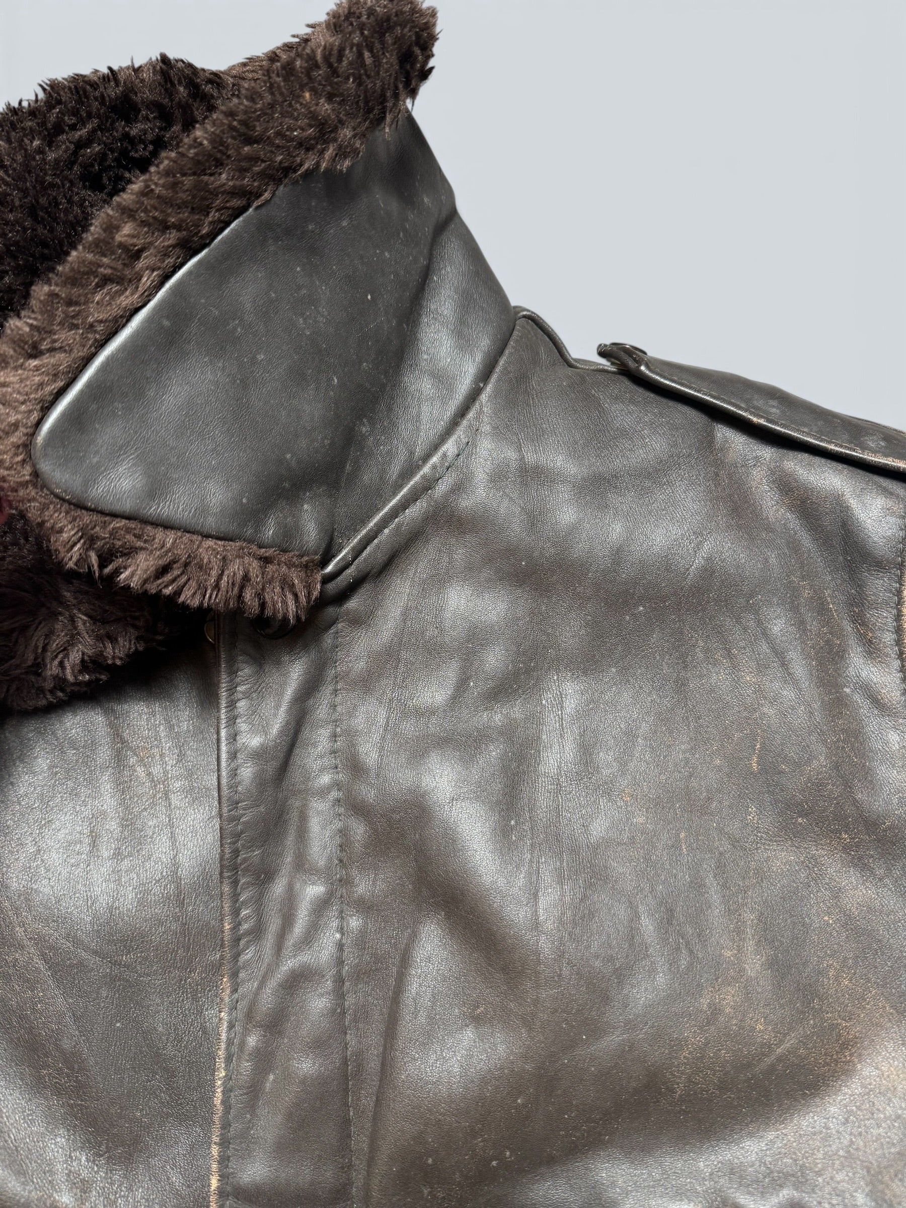 Jacket cuir cowhide flight bomber Schott NYC 674MS made in USA brown early 70’s - 42 (M)