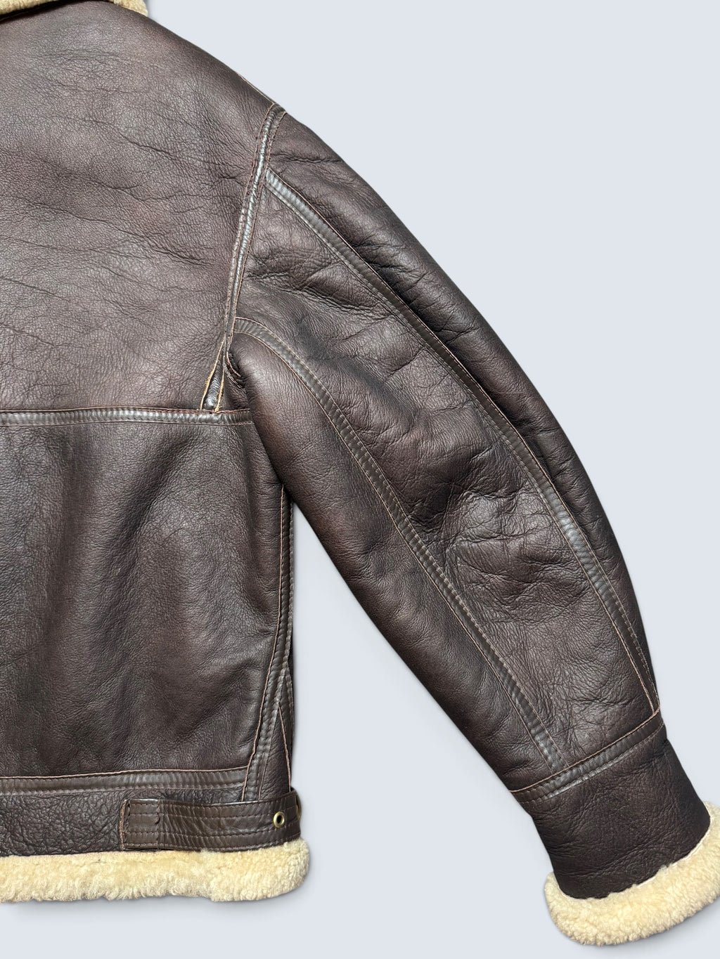Jacket cuir bomber flight shearling B-3 Aviation Co usaf brown vintage 90’s - M/L