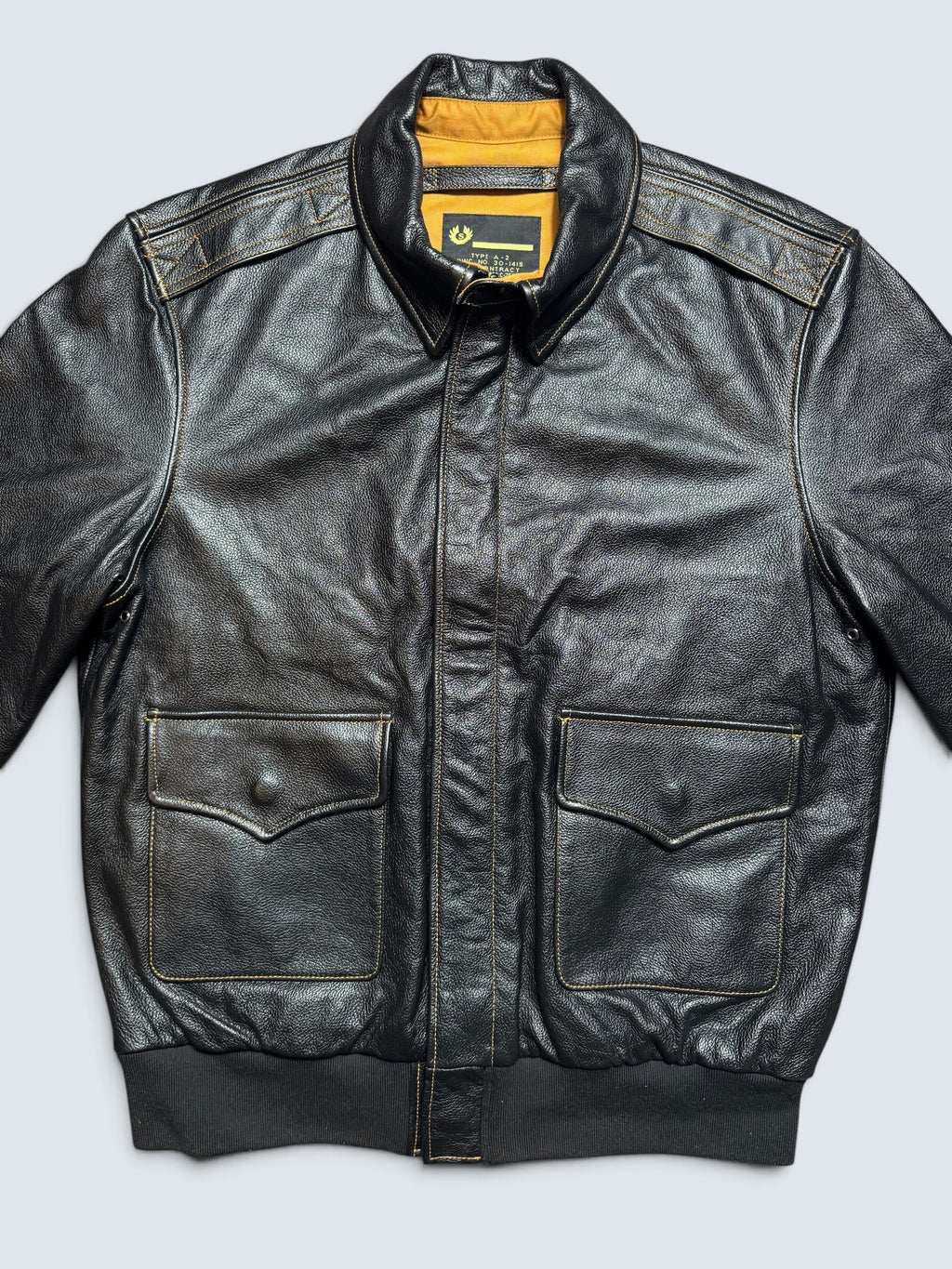 Jacket cuir bomber flight A-2 Willis & Geiger usaf black 00's - L