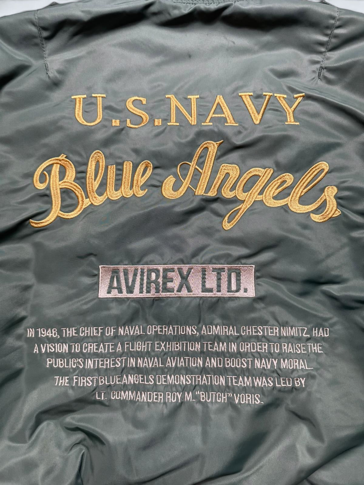 Jacket bomber flight L-2b Avirex ltd Blue Angels usn full patch kaki vintage 00’s - M/L