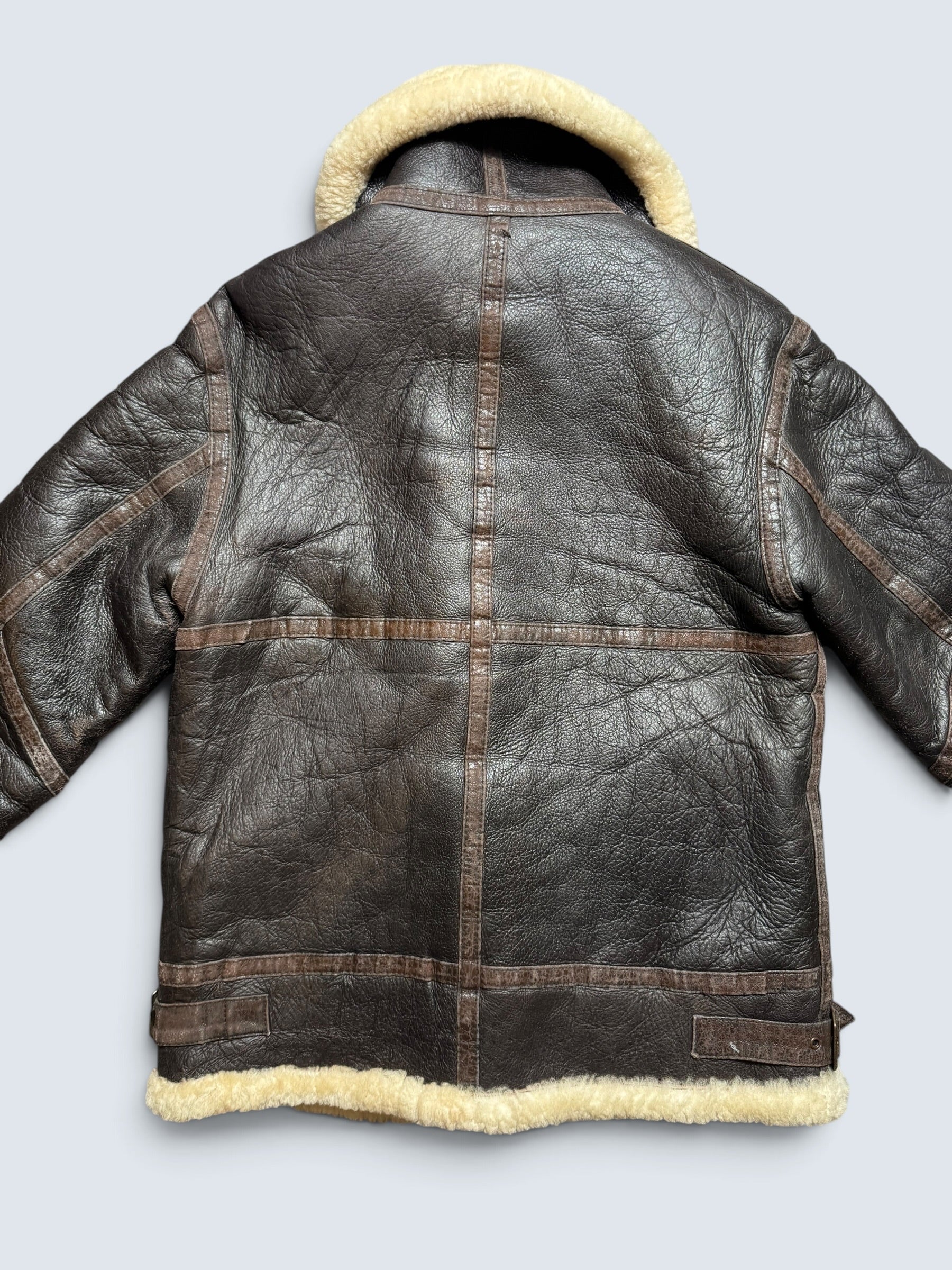 Jacket cuir bomber flight shearling B-3 usaf black vintage 80’s -M