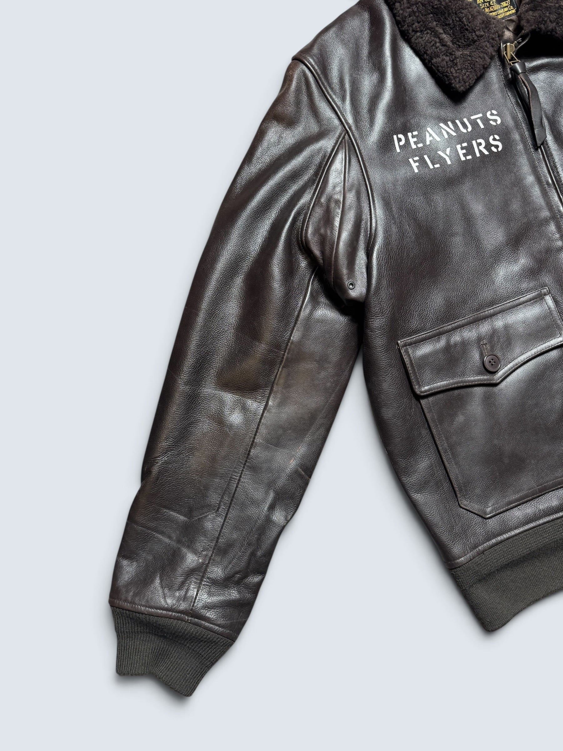 Jacket cuir cowhide flight AN-6552 Buzz Rickson’s Japan usn nose art black 00’s - 42 (L/XL)