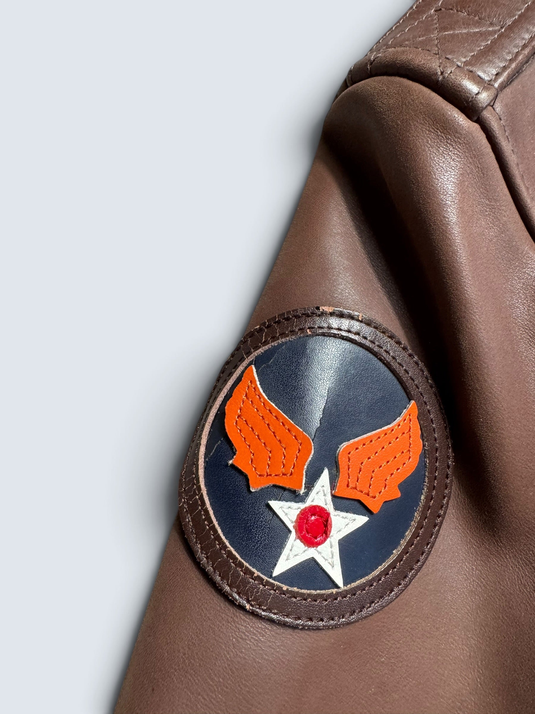 Jacket cuir cowhide flight A-2 Avirex LTD usaf flying tigers full patch brown - 38 (S/M)