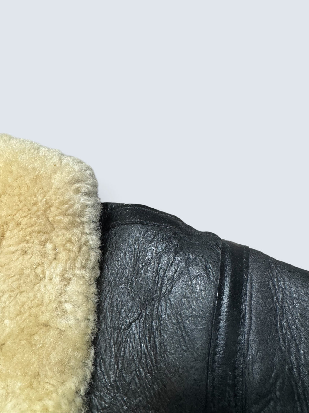 Jacket cuir flight shearling B-3 Octopus Army usaf black vintage 1992 - 38 (S)