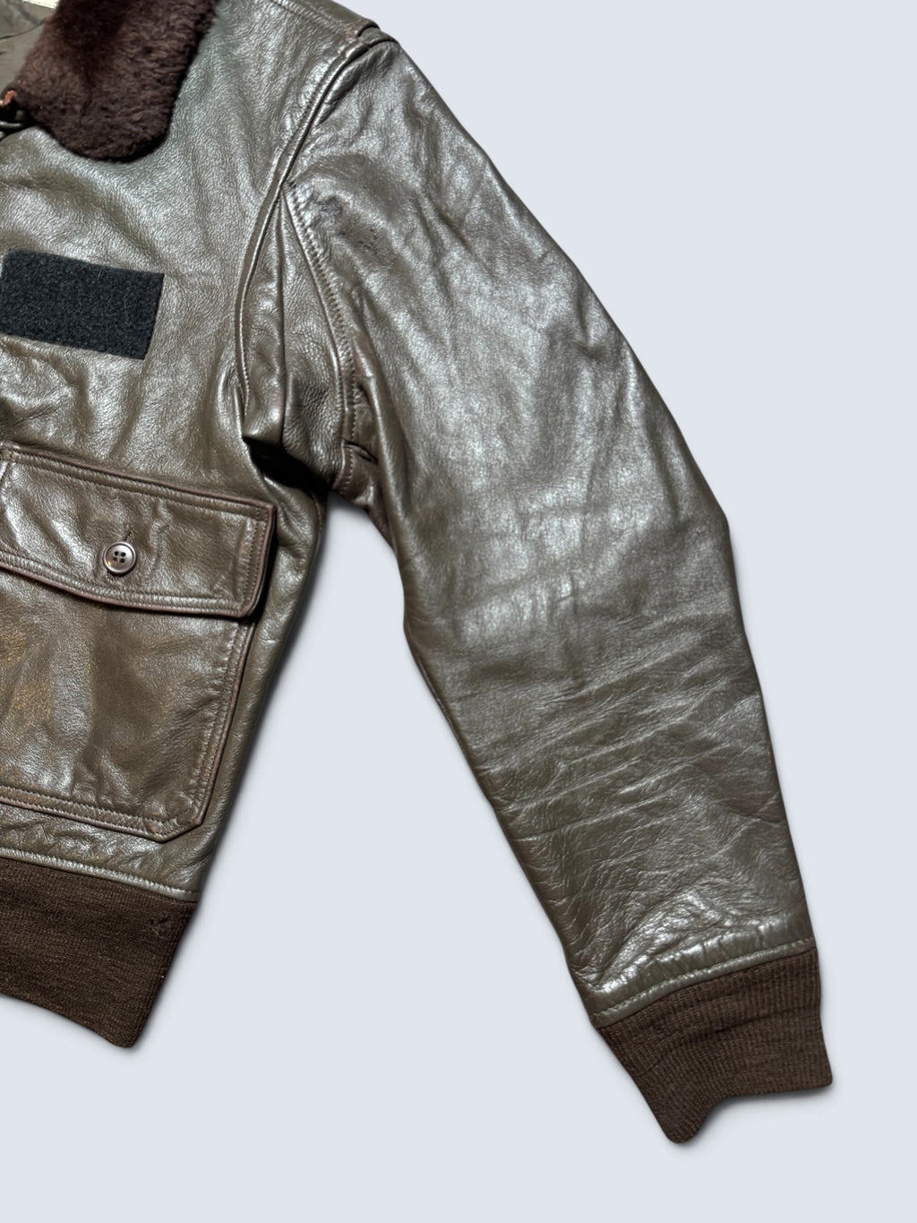Jacket cuir goatskin flight G-1 original US Navy Ralph Edwards 1984 Cold War Era - 40 (M/L)