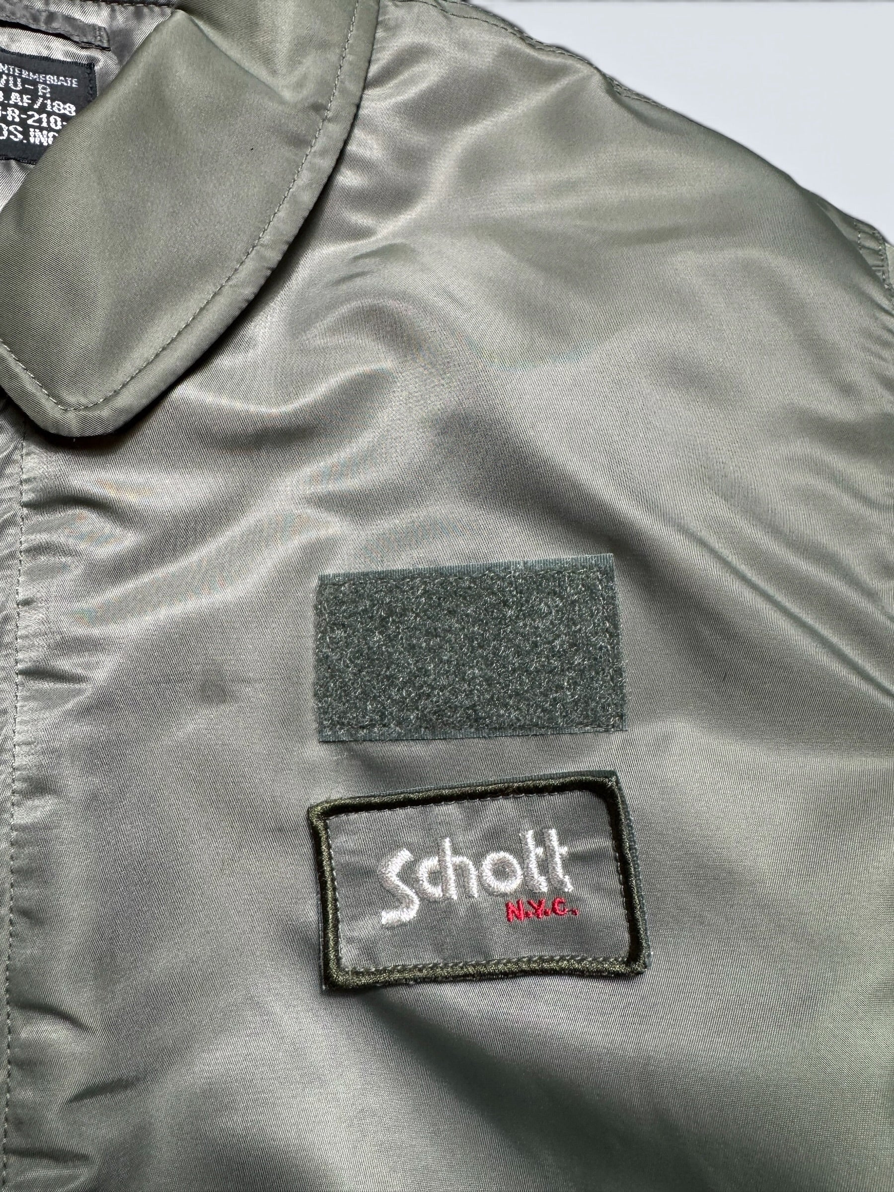 Jacket bomber fly Schott Bros nyc CWU-R/45P usaf kaki/grey vintage 90’s - L/XL