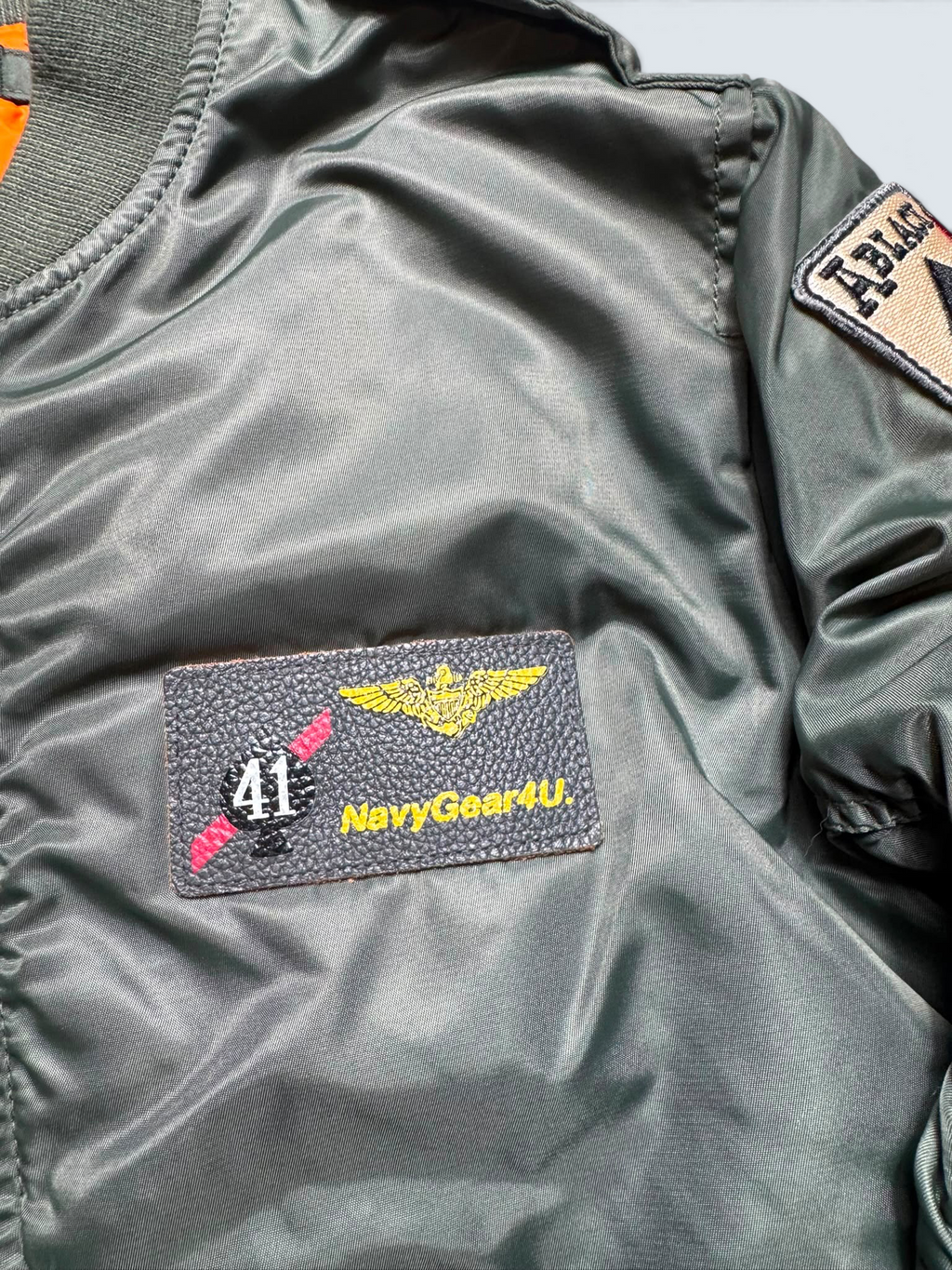 Jacket bomber flight L-2b Avirex ltd top gun usaf full patch kaki vintage 00’s - XS
