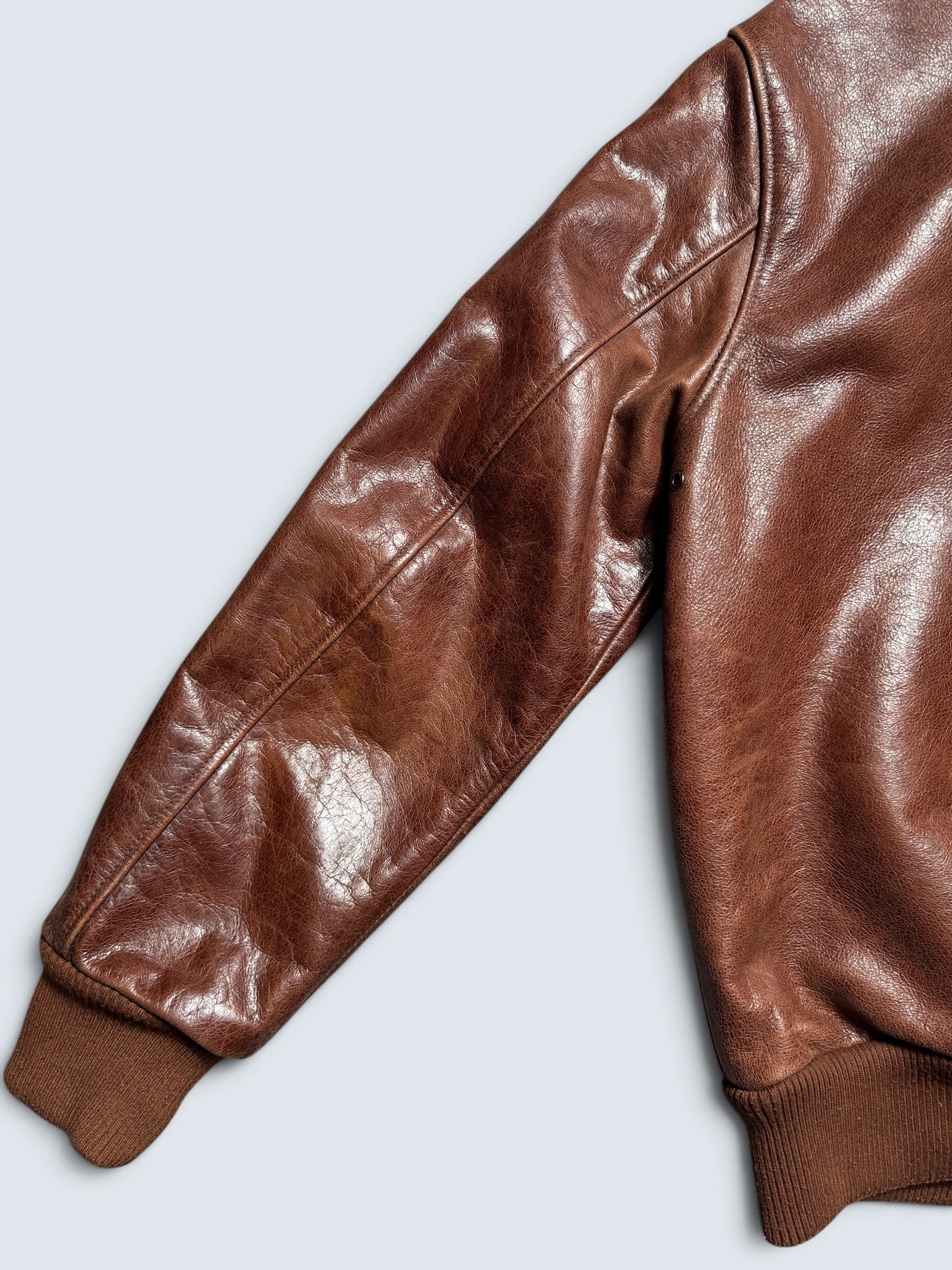 Jacket cuir cowhide bomber flight A-2 Willis & Geiger usaf brown 00's - L/XL