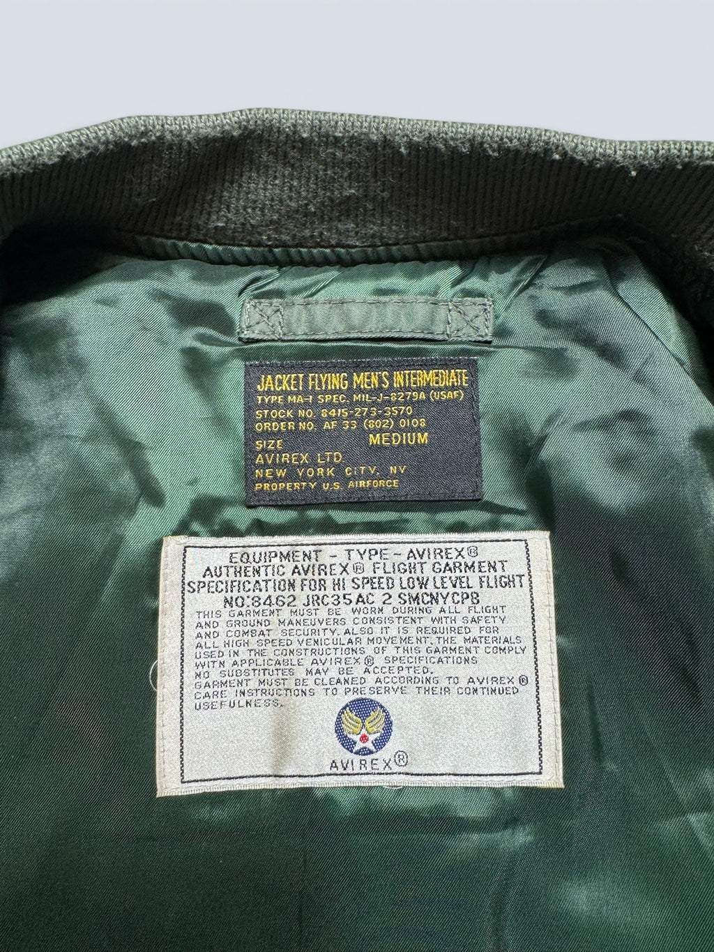 Jacket nylon bomber flight Ma-1 Avirex LTD Japan exclusive NYANG 352 AF79 00's - S