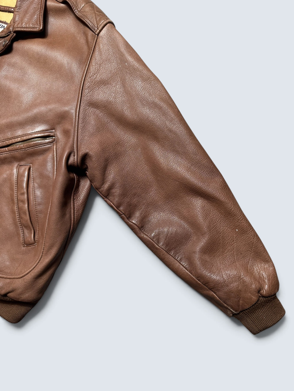 Jacket cuir cowhide flight bomber G-2 Chevignon Flying wear brown 80’s - L