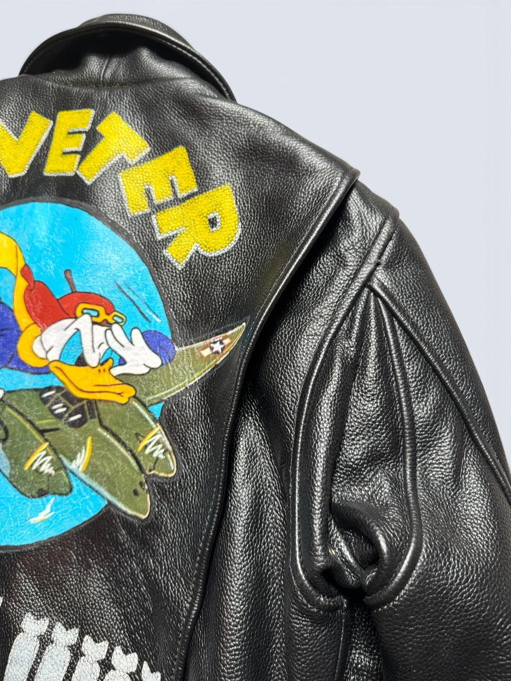 Jacket cuir cowhide flight G-1 Life Tools usn Donald Duck full patch black 90’s - M/L