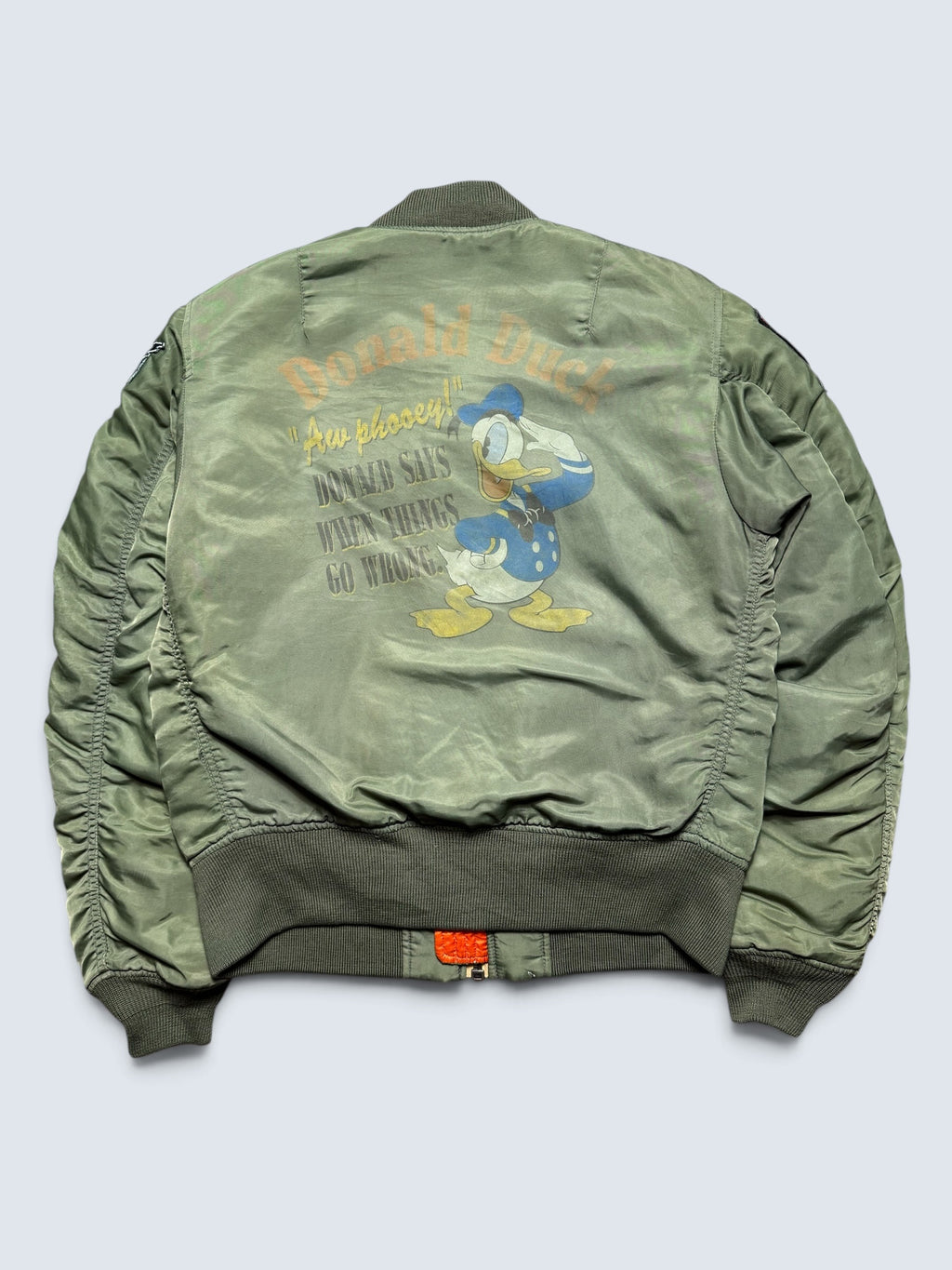 Jacket bomber flight Ma-1 limited edition Avirex LTD x Disney nose art Donald Duck Japan exclusive 90's - M