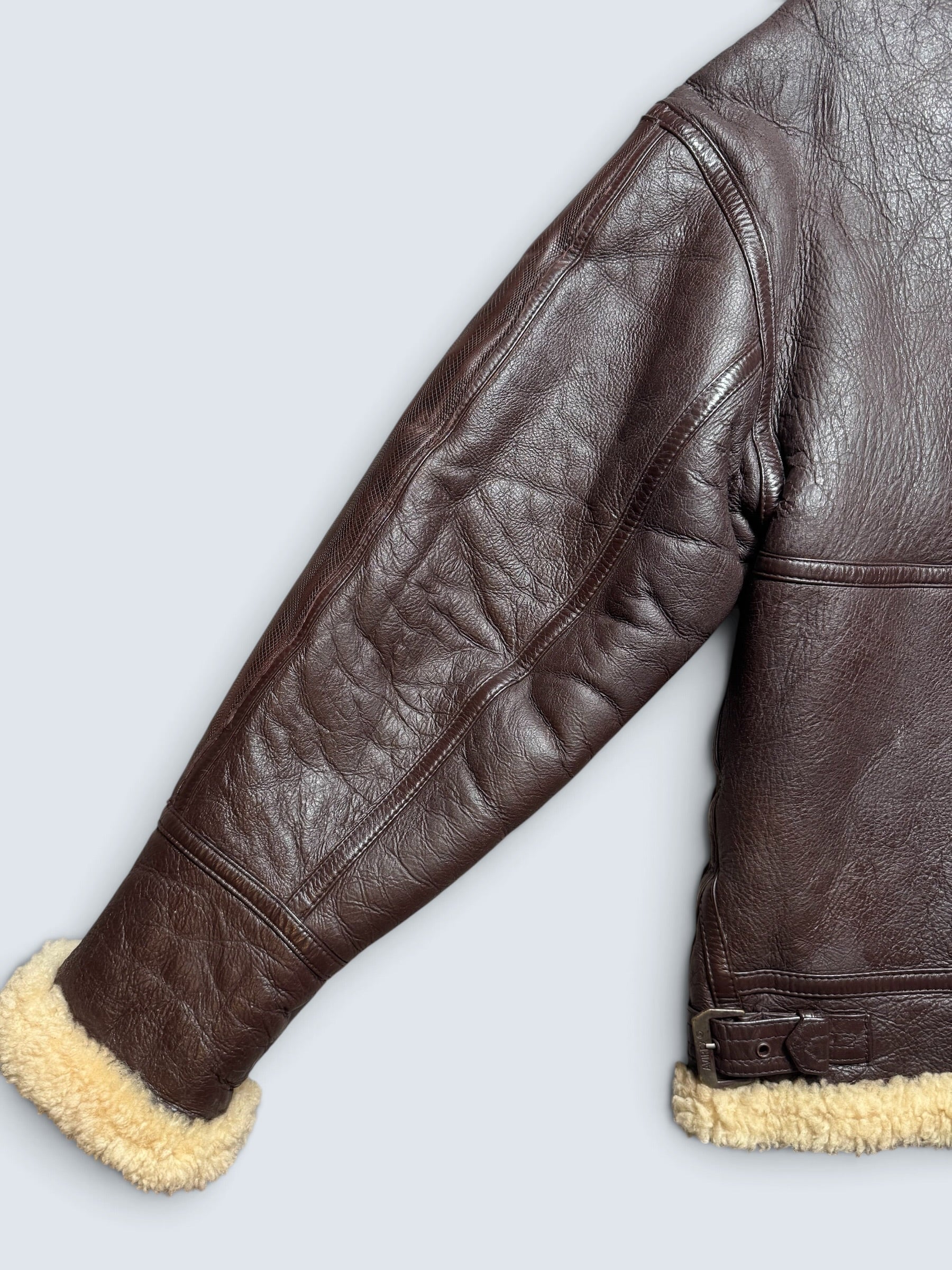 Jacket cuir bomber flight B-3 Avirex usaf brown vintage 90's - XL