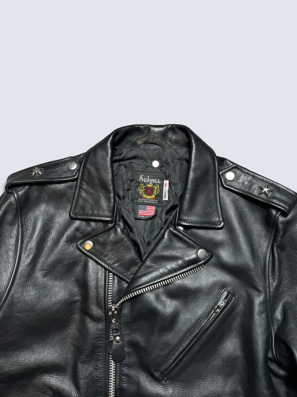 Jacket cuir cowhide biker/motorcycle Perfecto Schott Bros. Japan exclusive 7164 made in USA black 00's - 40 (M/L)