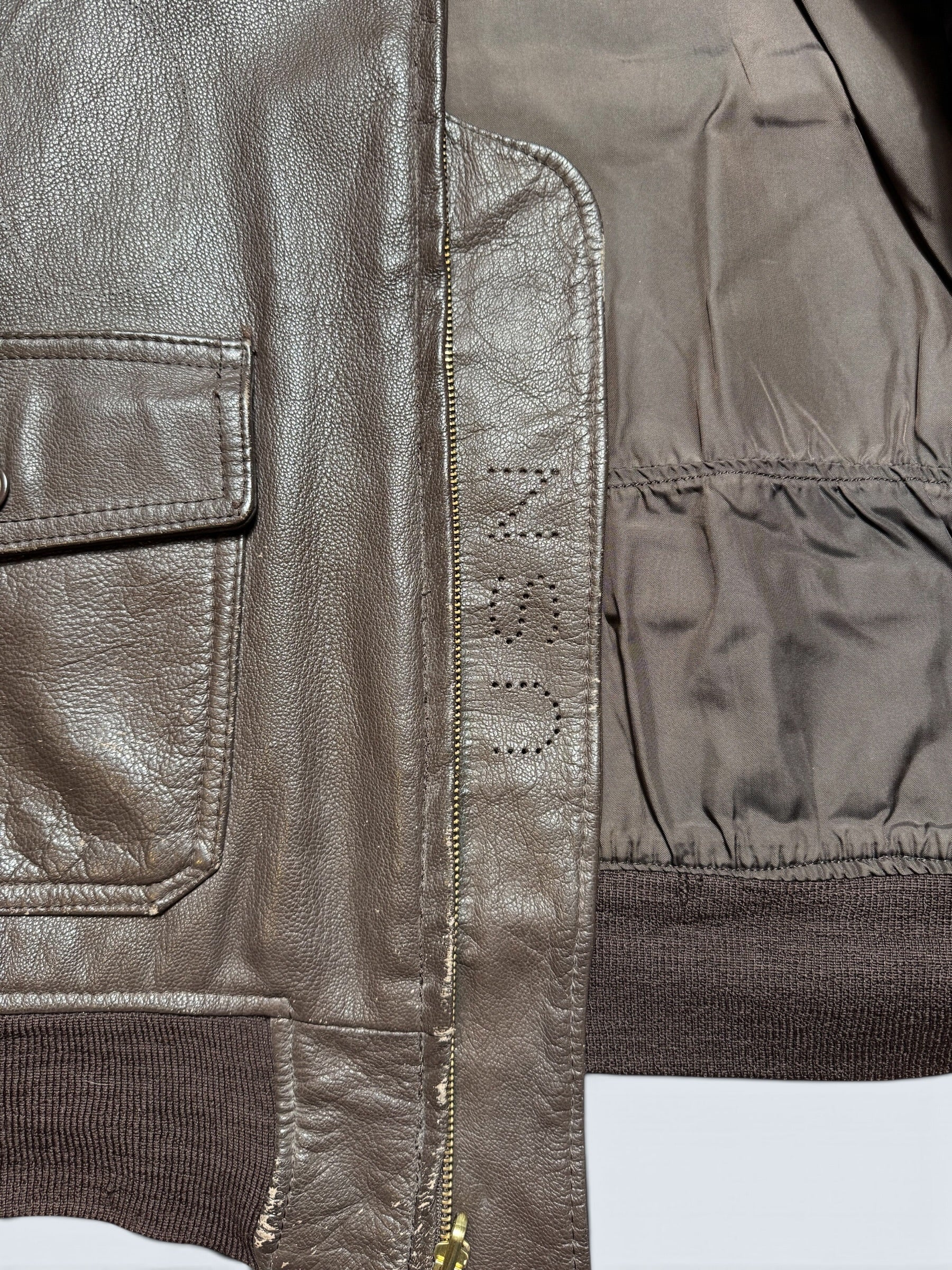 Jacket cuir goatskin flight G-1 original US Navy The Martin Lane 1969 Vietnam Era - 40 (M)