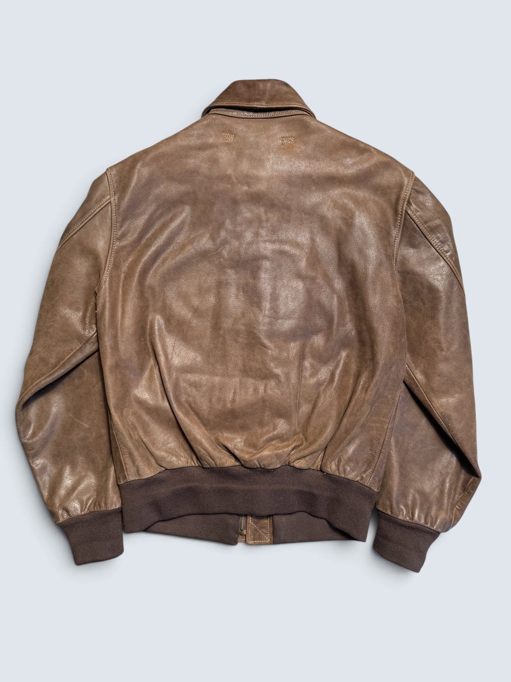 Jacket cuir cowhide flight A-2 Willis & Geiger usa usaf patch brown 90’s - 36 (S/M)