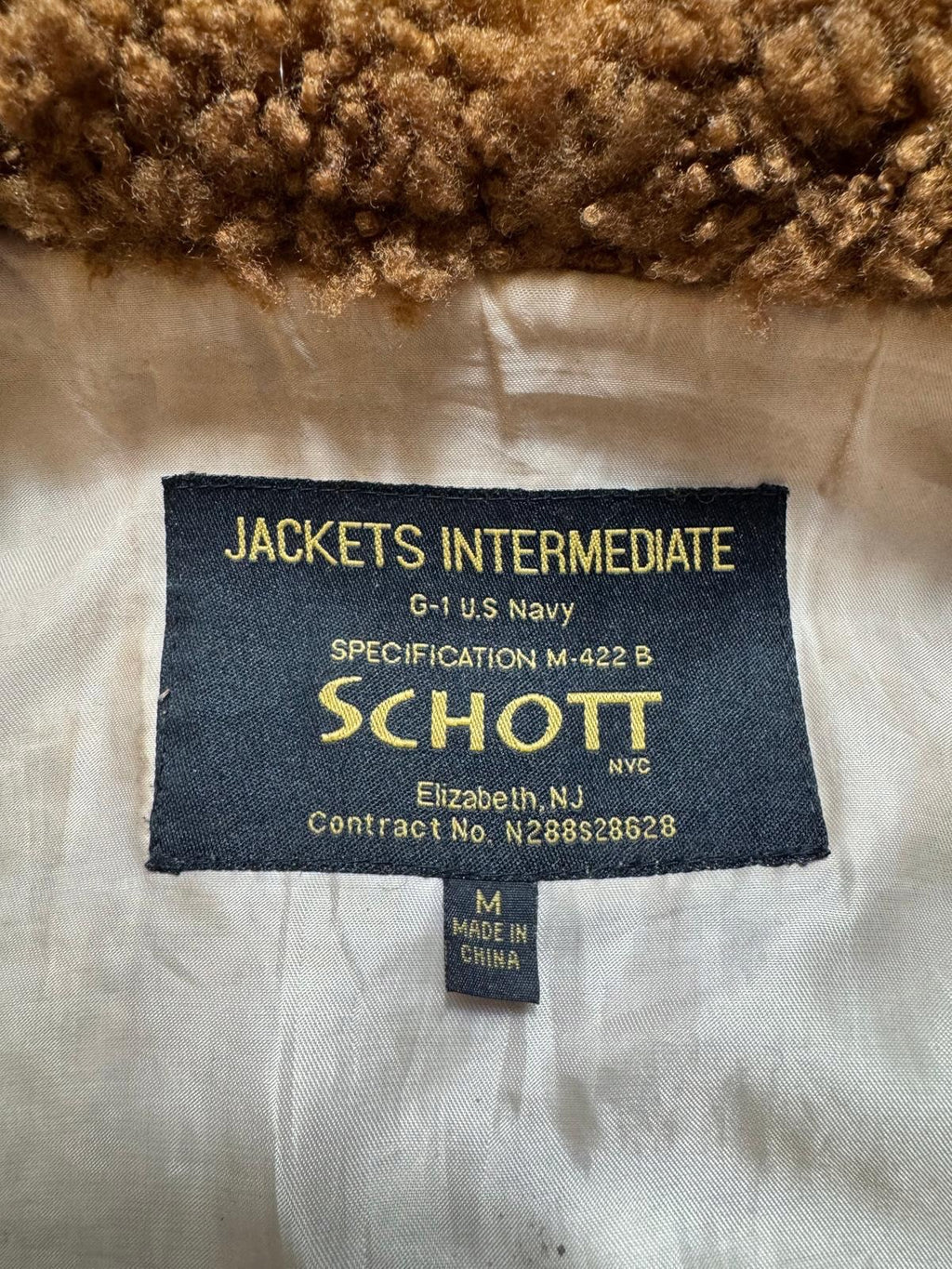 Jacket cuir cowhide flight G-1 Schott NYC Wings Of Gold Top Gun usn full patch black - M