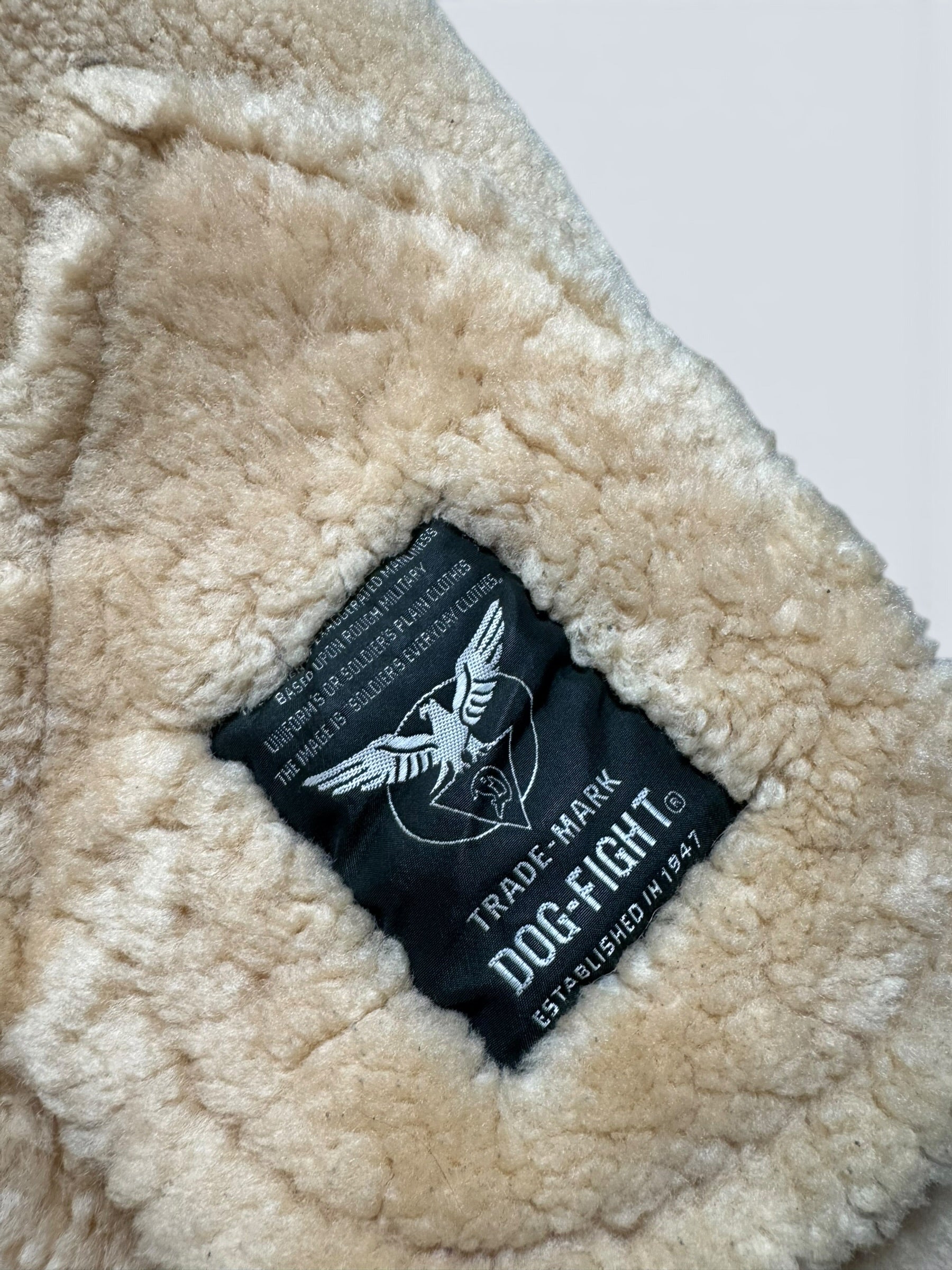 Jacket cuir flight shearling B-3 Dog Fight usaf 430th patch brown vintage 90’s - L/XL
