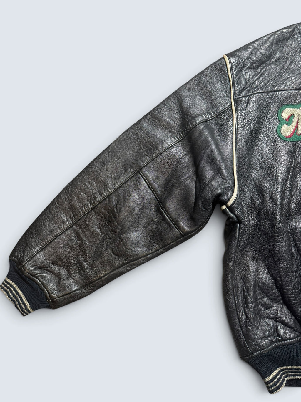 Jacket cuir varsity sport Avirex the last frontier co champs MSL black 80’s - M/L