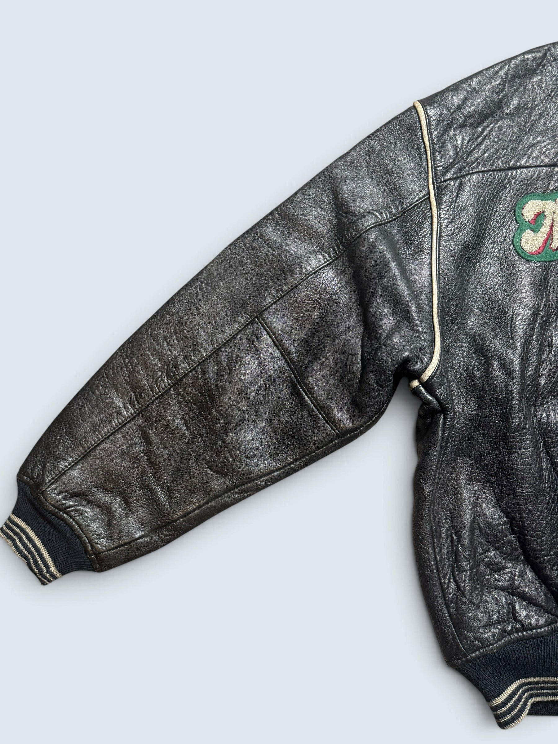 Jacket cuir varsity sport Avirex the last frontier co champs MSL black 80’s - M/L