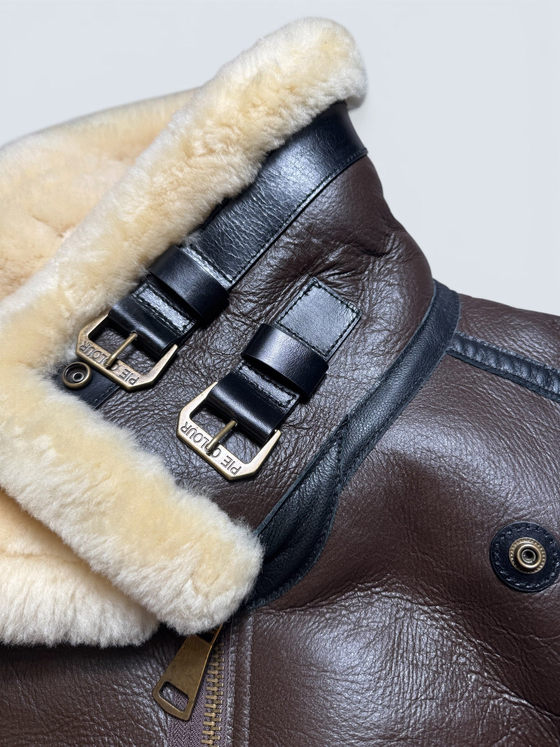 Jacket cuir bomber flight shearling B-3 Patton B-24D Liberator Pie Colour usaf brown - 38 (M)