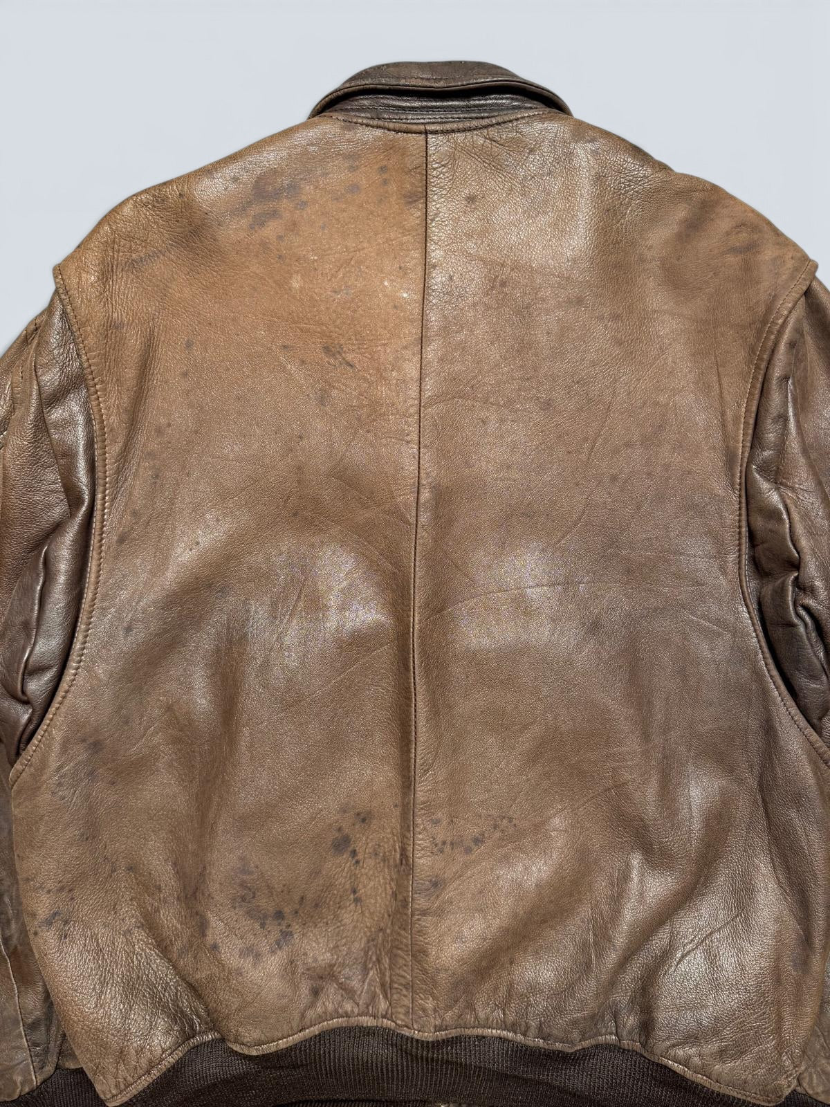Jacket cuir flight pilot Charles Devilliers G-2 made in France brown vintage 80’s - L