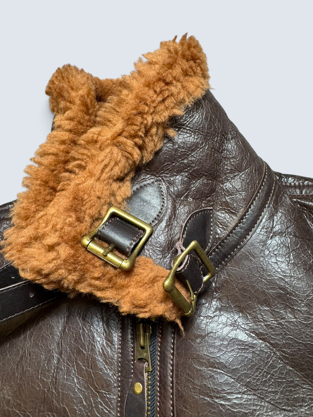 Jacket cuir flight shearling B-3 Horsehide Curphey usaf brown 00’s - 42 (XL)