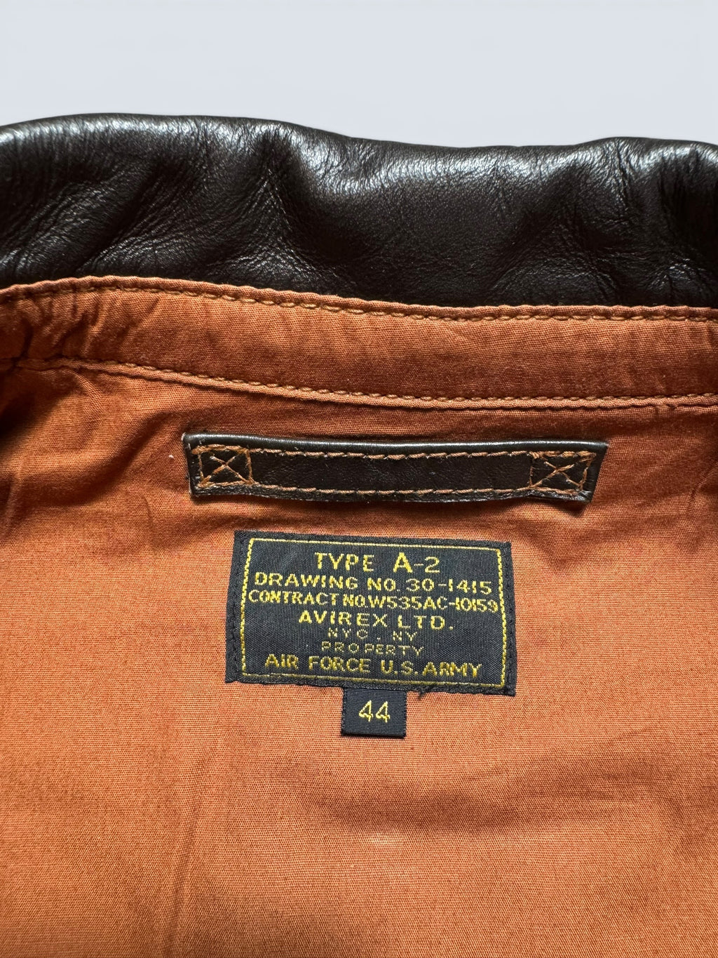 Jacket cuir cowhide flight A-2 Avirex LTD Japan exclusive usaf nose art full patch black - 44 (XL)