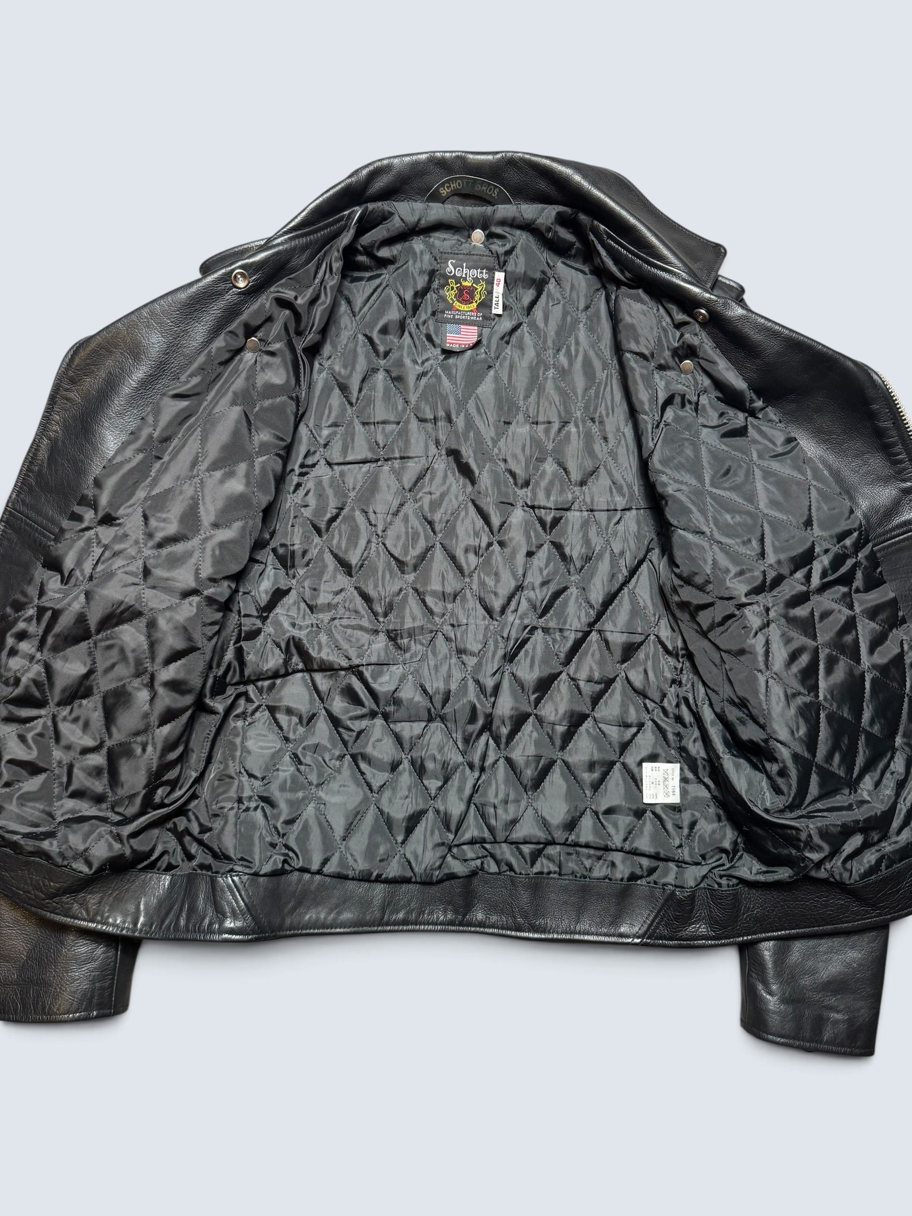 Jacket cuir cowhide biker/motorcycle Perfecto Schott Bros. Japan exclusive 7164 made in USA black 00's - 40 (M/L)