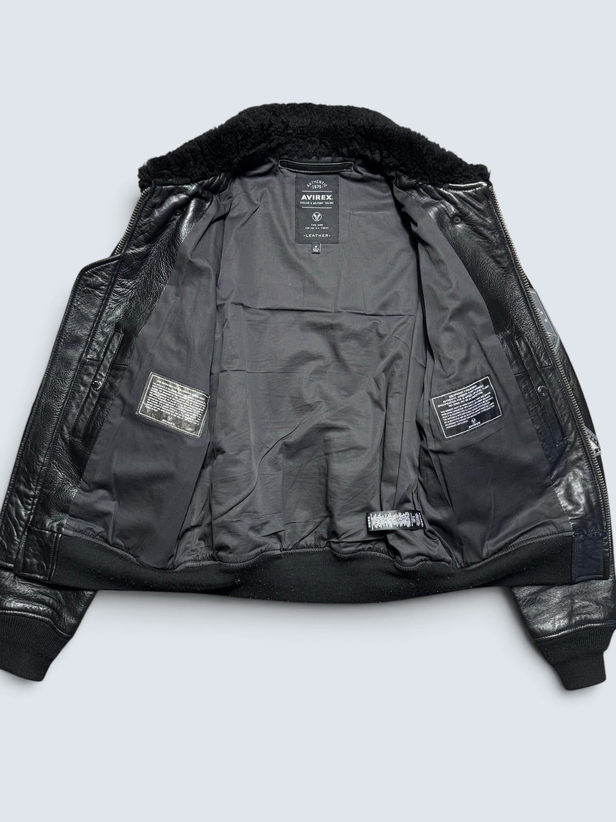 Jacket cuir cowhide flight G-1 Avirex Japan exclusive Top Gun usn full patch black - M/L