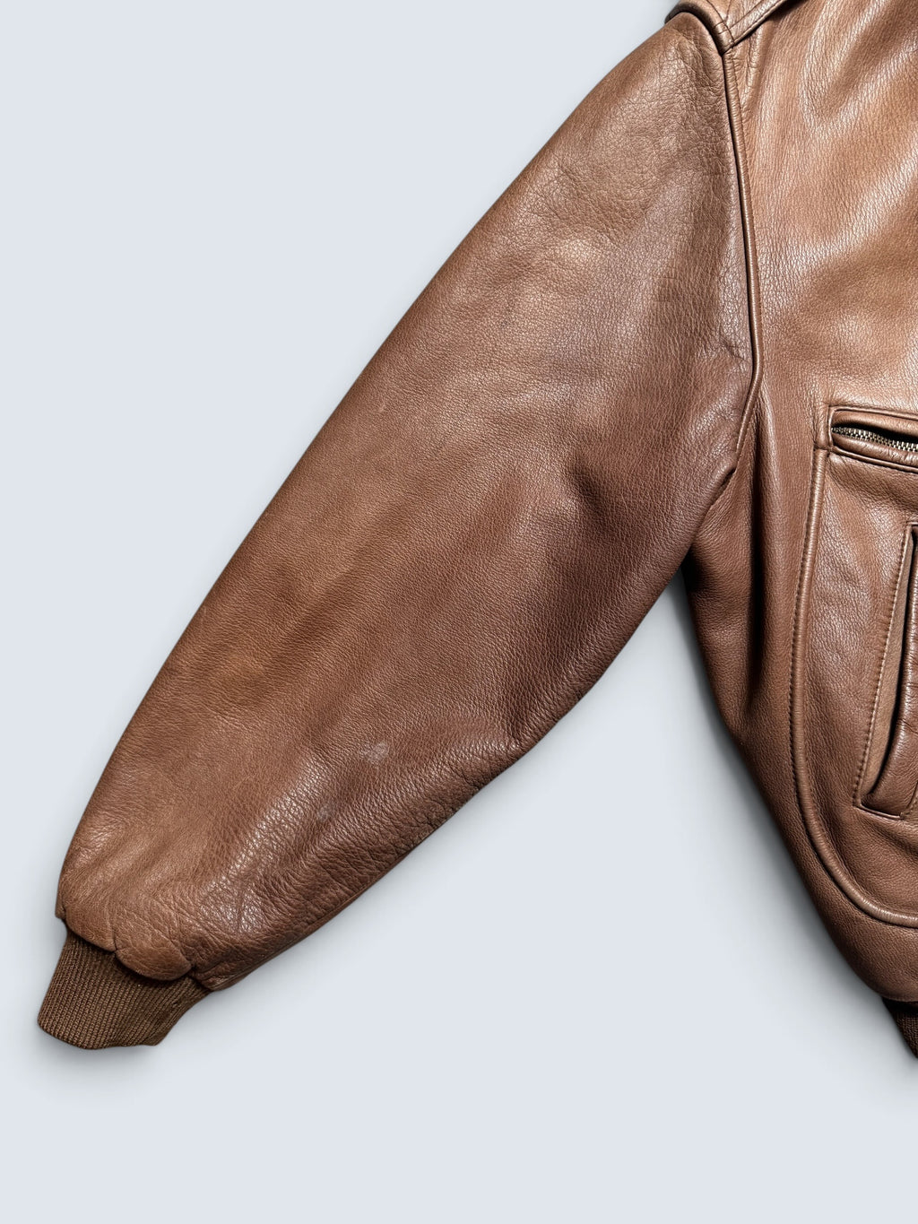 Jacket cuir cowhide flight bomber G-2 Chevignon Flying wear brown 80’s - L