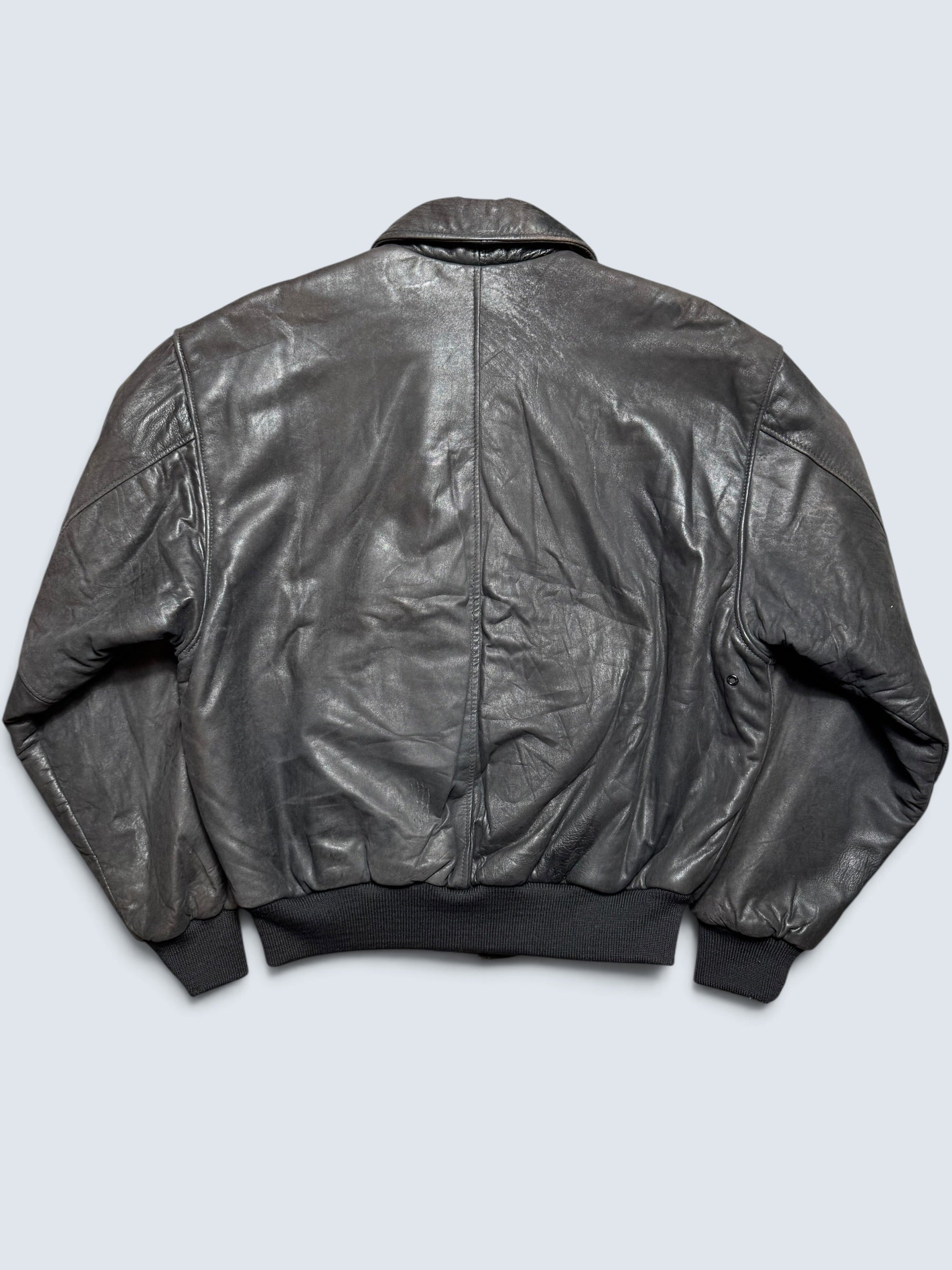 Jacket cuir bomber flight pilot Golden Bear A-2 made in USA black 80’s - 38 (M)