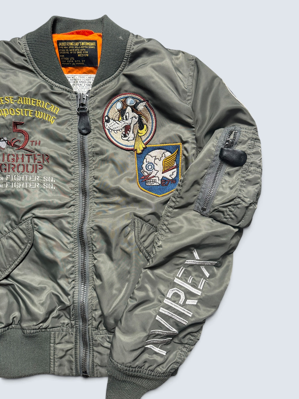 Jacket nylon bomber flight Ma-1 Avirex LTD Japan exclusive embroidery dragon 00's - S