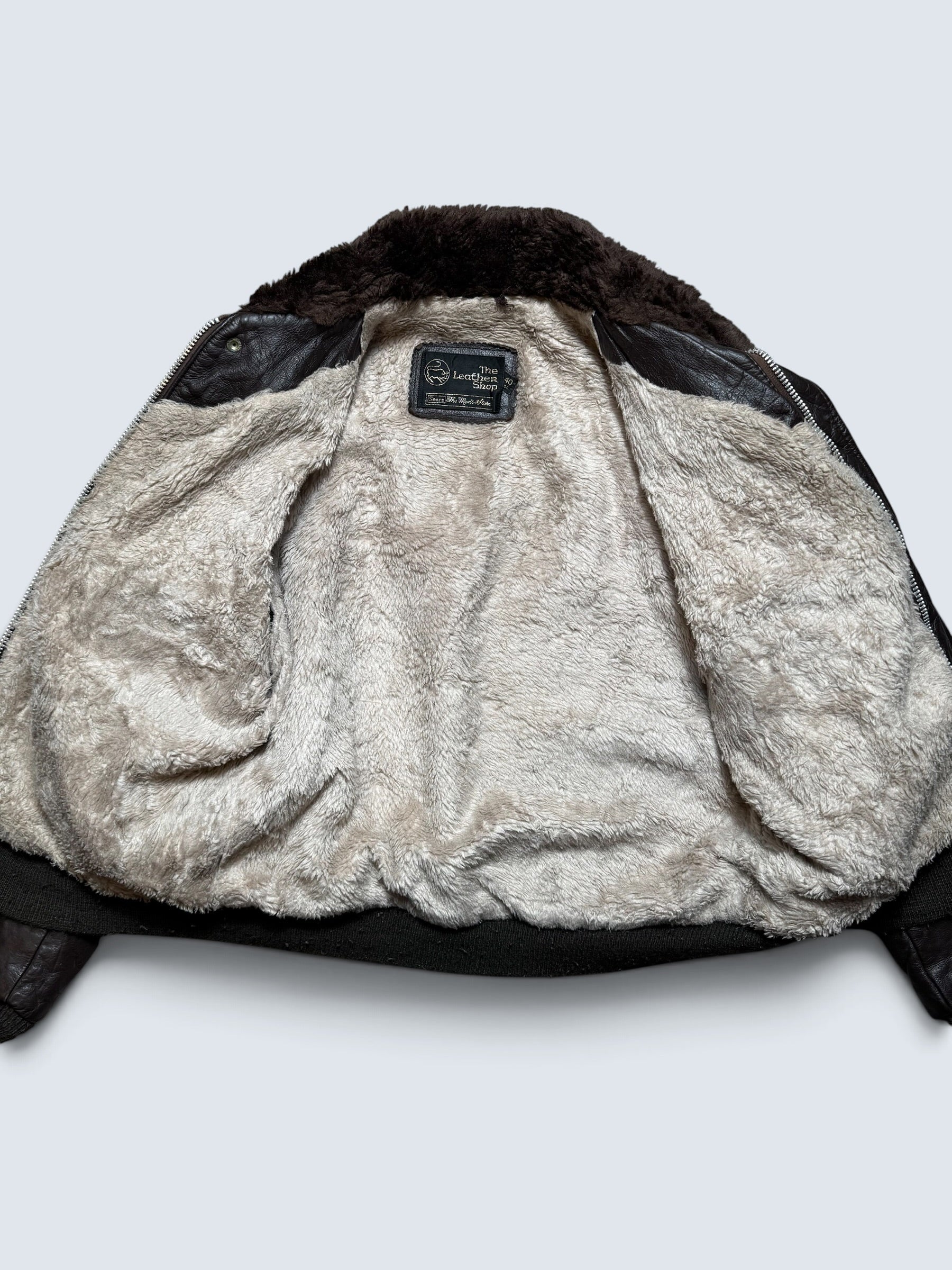 Jacket cuir cowhide flight bomber The Leather Shop Sears made in USA brown 70’s - 40 (M)