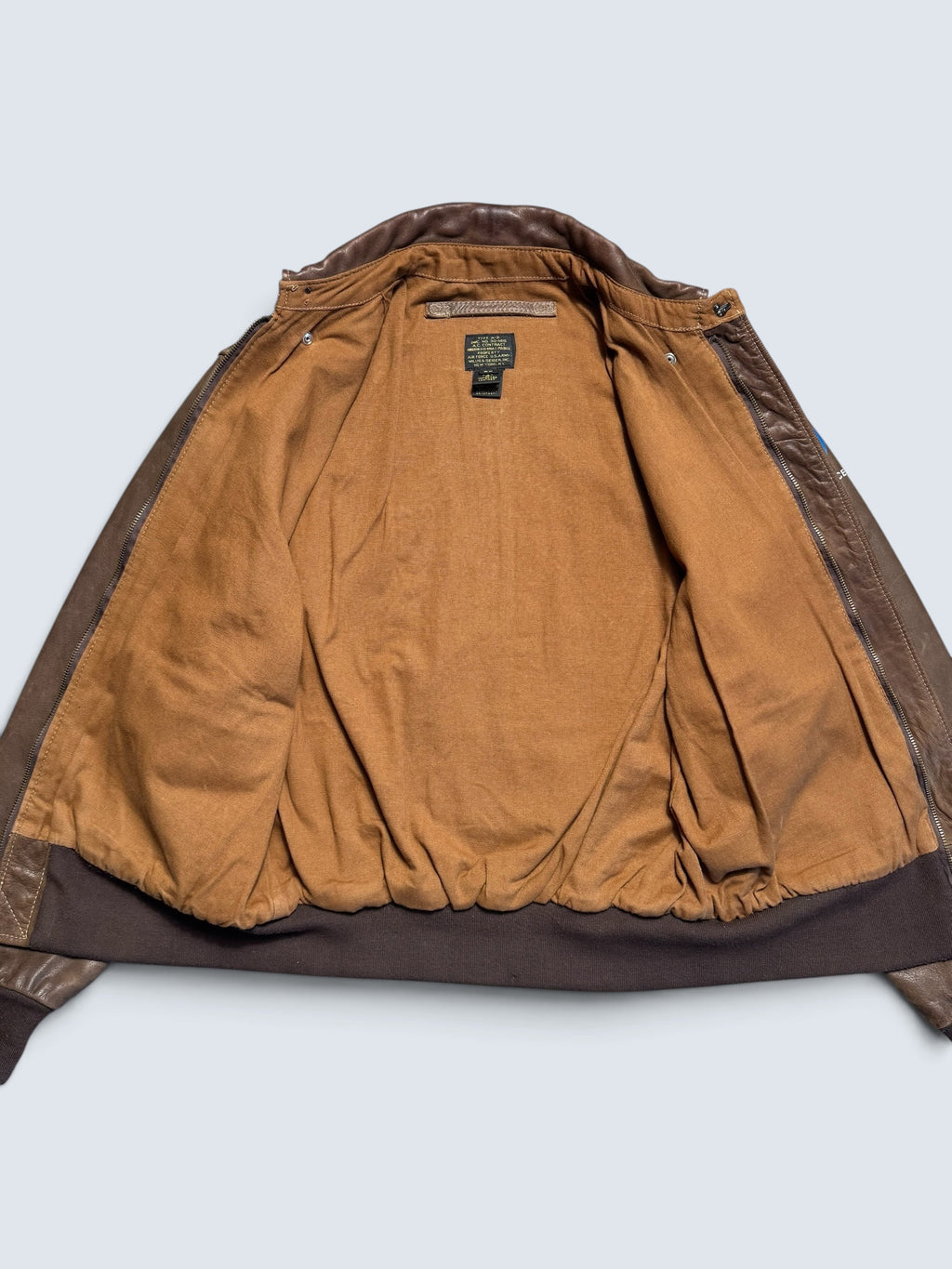 Jacket cuir cowhide flight A-2 Willis & Geiger usa usaf patch brown 90’s - 36 (S/M)