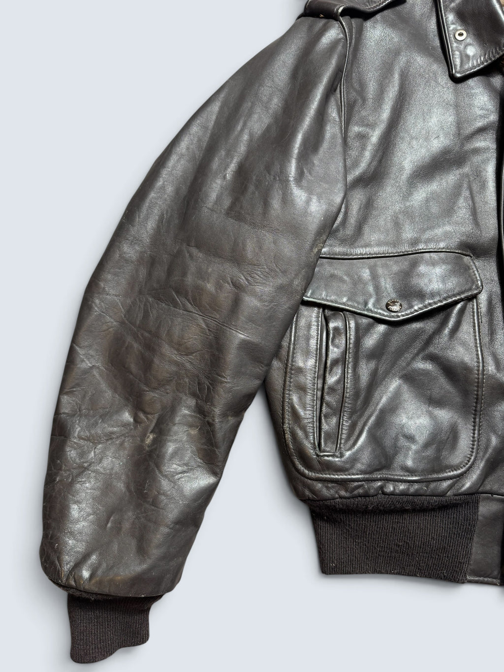 Jacket cuir cowhide flight bomber Schott NYC 674MS made in USA black 80’s - 44 (L)