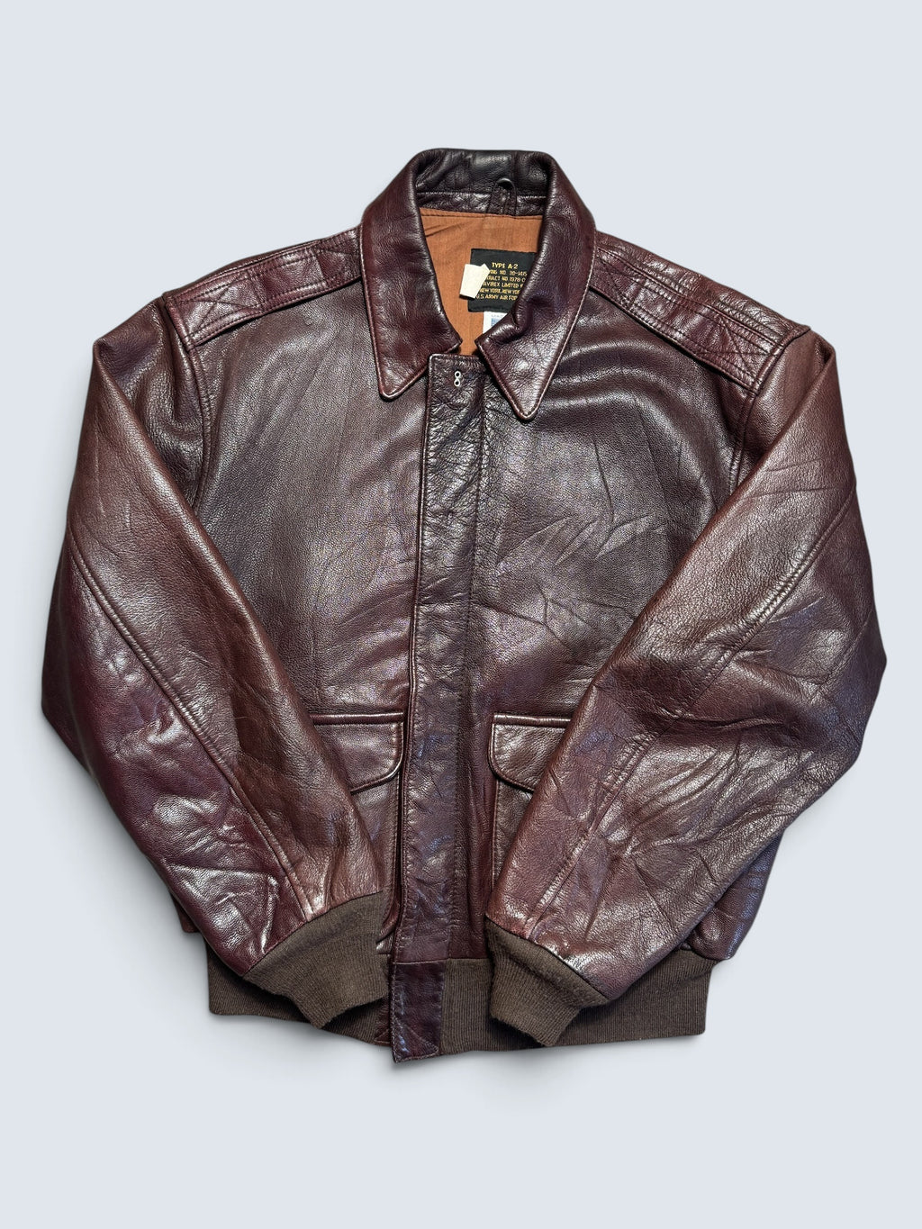 Jacket cuir goatskin flight A-2 Avirex made in USA usaf brown 70’s- 42 (L)